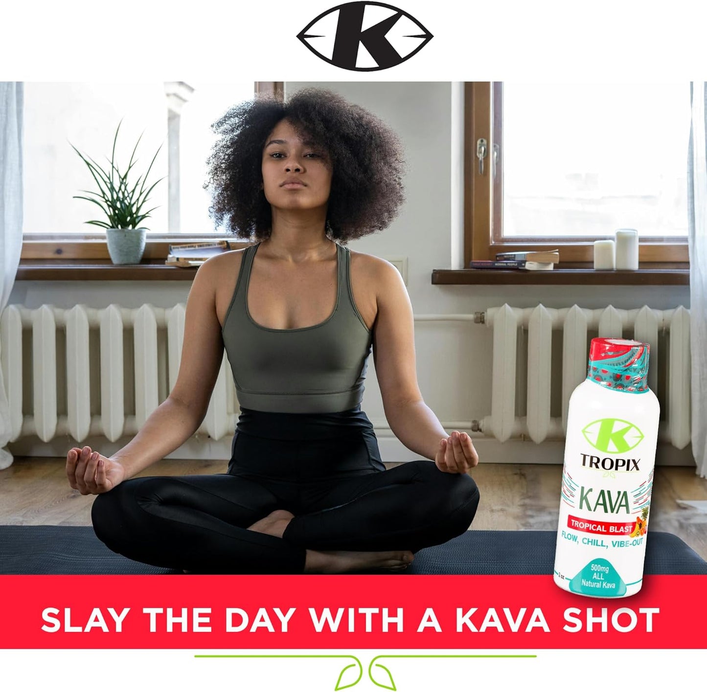 K-Tropix Kava Shot Tropical Blast - 500mg Wellness Shots for Relaxation & Stress Relief - Kava Drink - 6 Pack