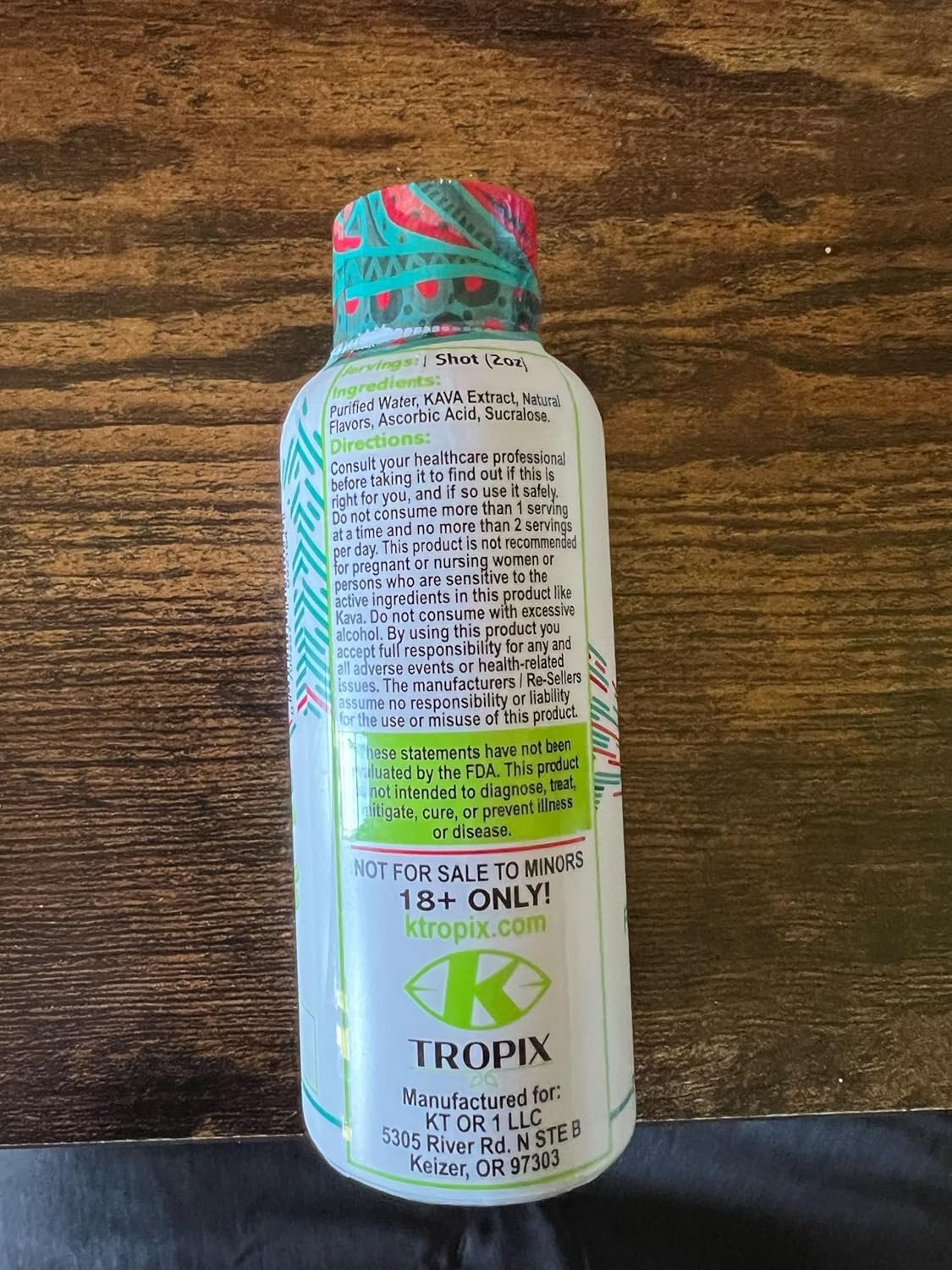 K-Tropix Kava Shot Tropical Blast - 500mg Wellness Shots for Relaxation & Stress Relief - Kava Drink - 6 Pack