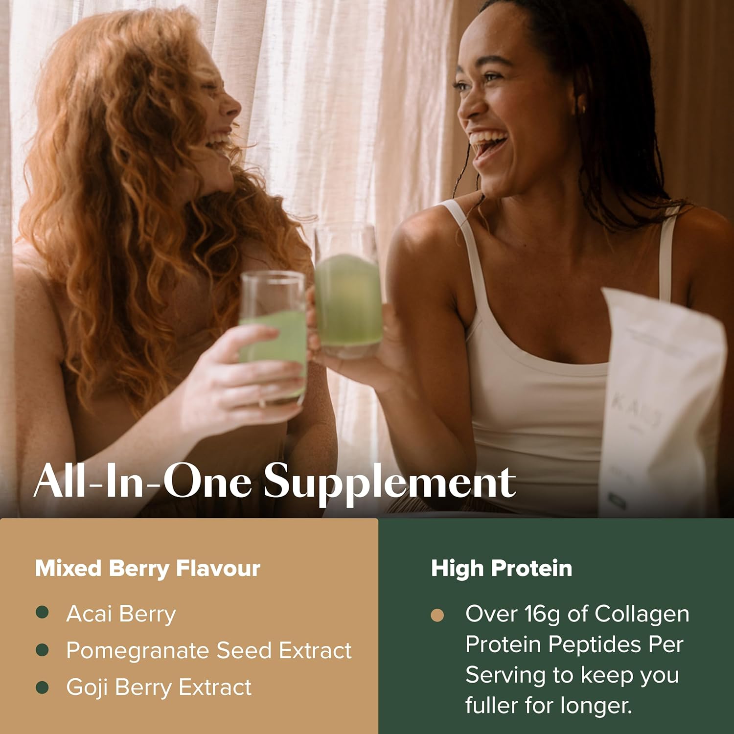 KAILO Nutrition Mixed Berry Collagen with Super Greens, Vitamins, Protein - Skin, Hair, Immune Support - 26 oz.