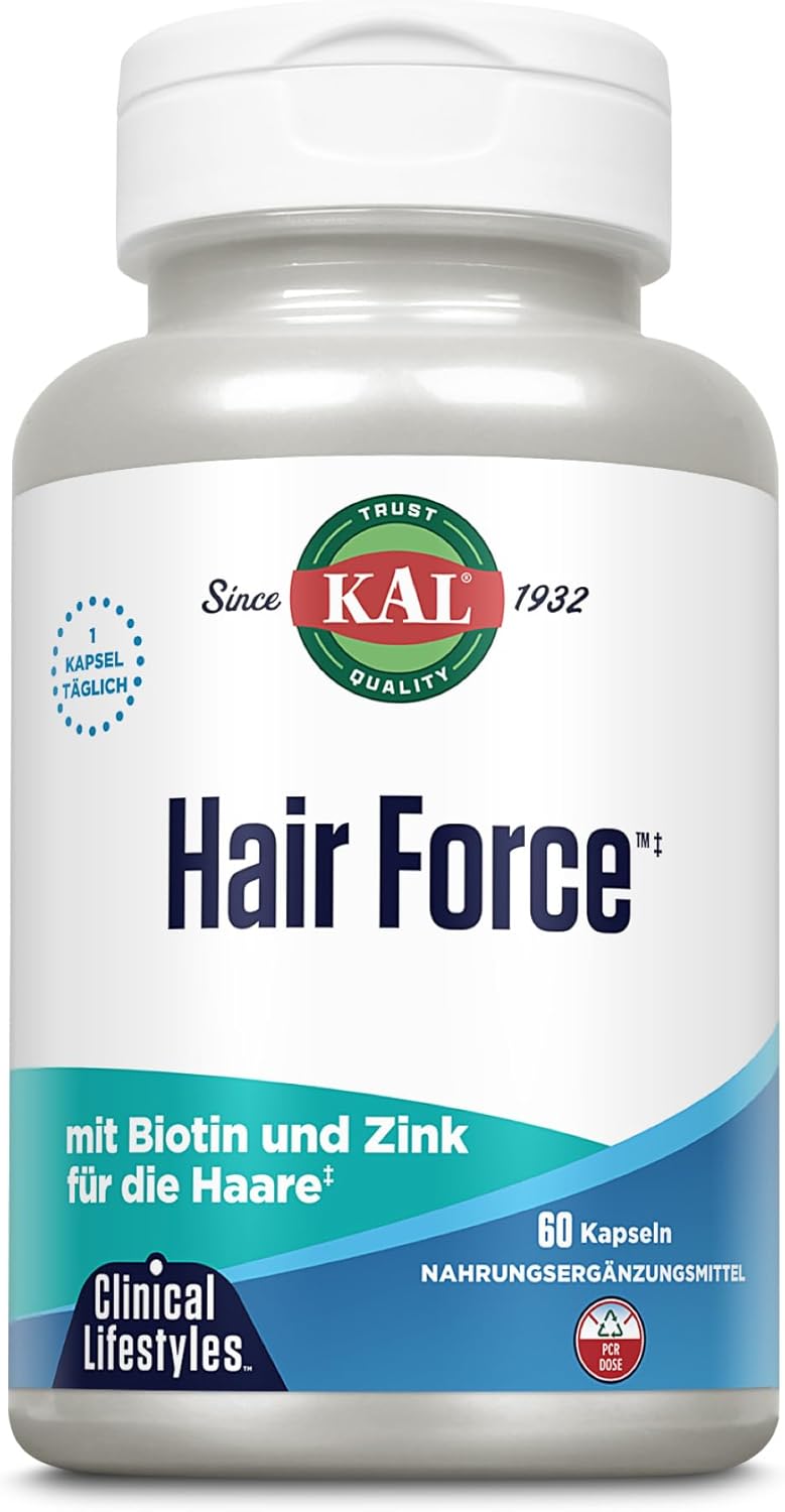 Kal Hair Force Capsules - Natural Hair Growth Supplement, 60 Count