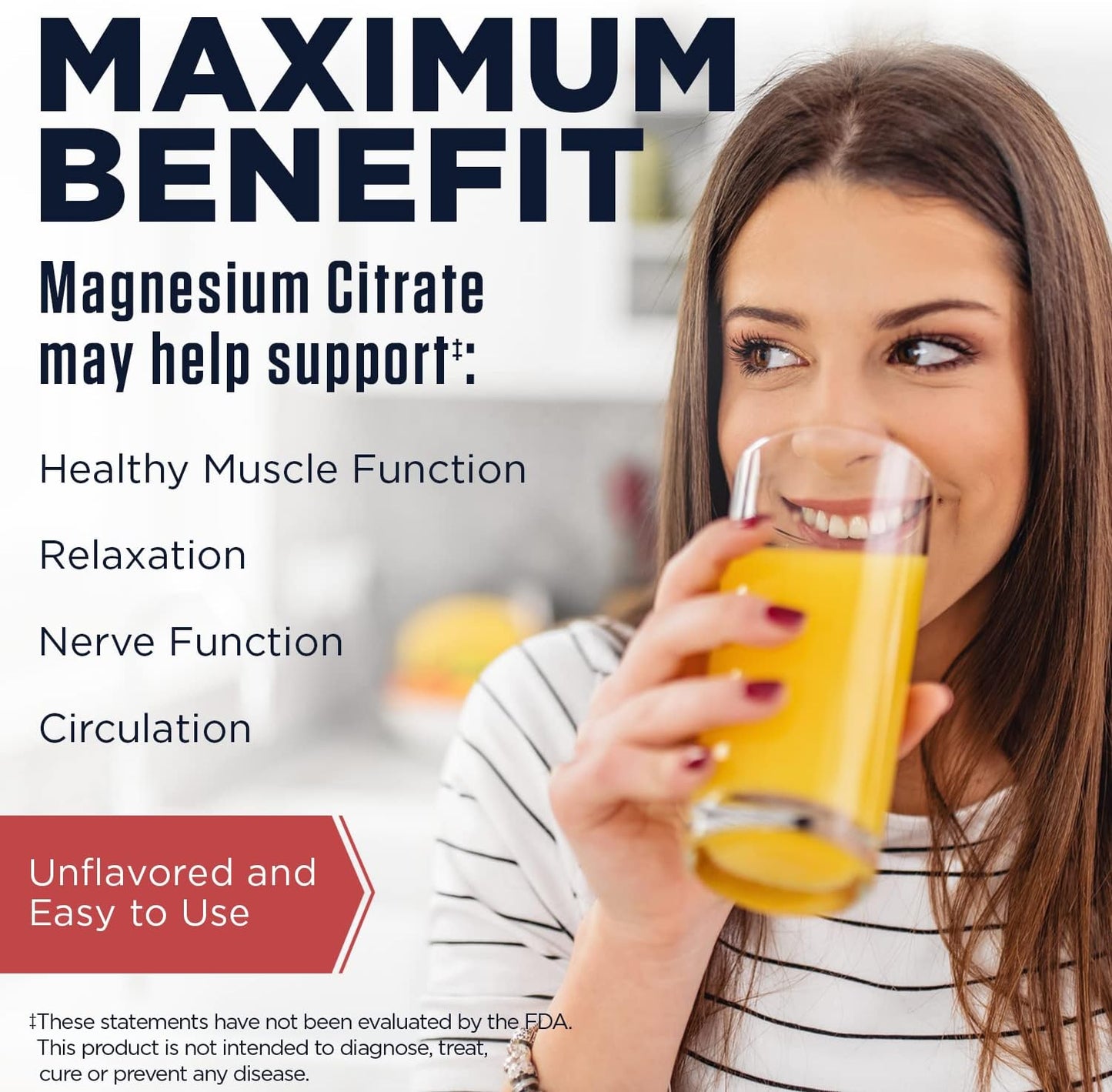 KAL Magnesium Citrate 600mg ActivMix Instant Powder - Muscle Function & Relaxation Support - Vegan, Non-GMO, Gluten Free - 60 Servings, 7.9oz