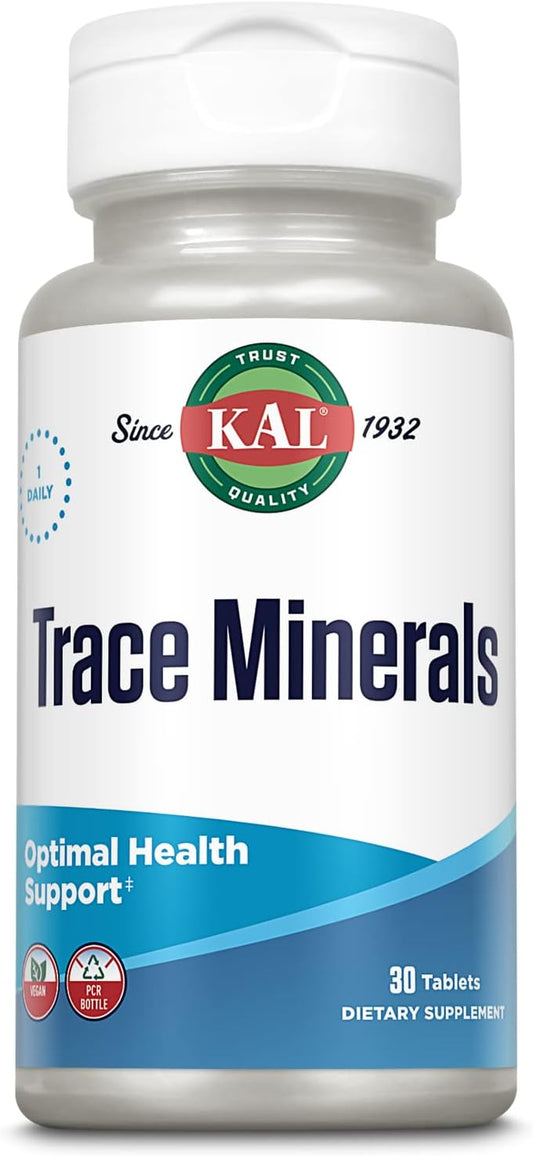 Kal Trace Minerals Actisorb Tablets - 30 Count - Essential Mineral Supplement with Enhanced Absorption