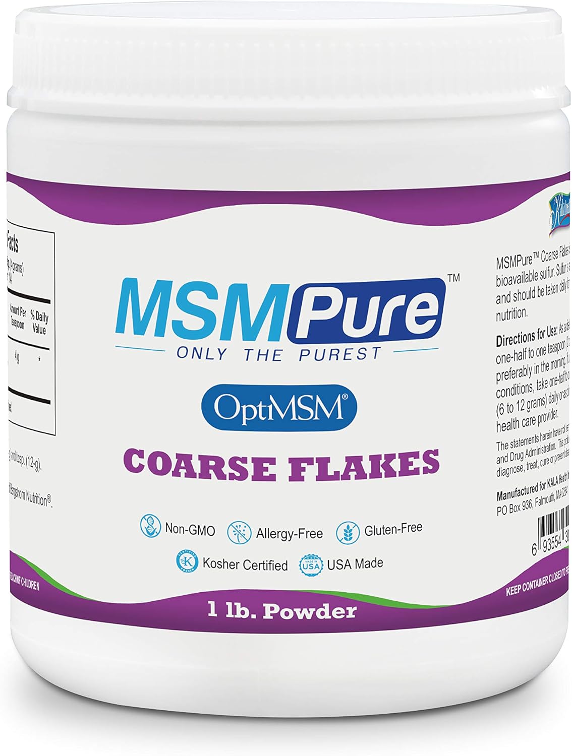 KALA HEALTH MSMPure Bundle: MSM Coarse Flakes, Muscle & Joint Cream, Aloe Gel - 1lb, 2oz, 8oz
