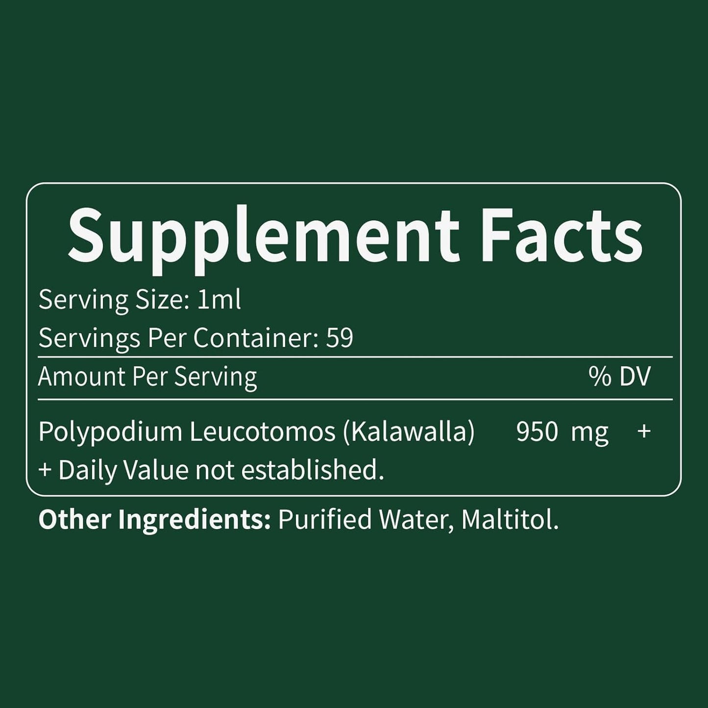 Kalawalla Drops with Calaguala Herbal Supplement for Immune System Support - 2oz