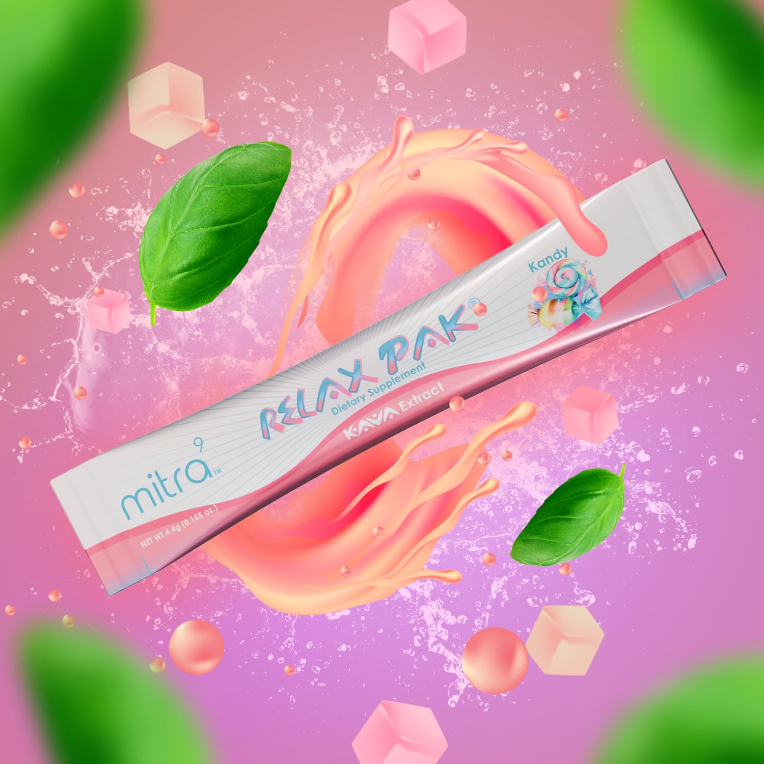 Kandy Kava Extract Powder Packets - Mitra9 RelaxPak for Natural Calm & Clarity - Mood Enhancer Stick Packets (10)