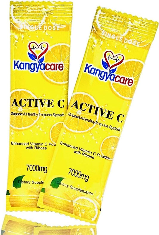 Kangyacare Active C - 10 Packets - 7000mg High Potency Vitamin C Powder - Immune Support & Antioxidant Protection - Enhanced Absorption - Neutral pH - Single Dose