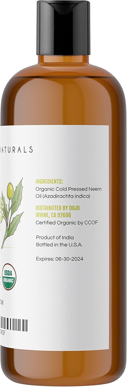 Kate Naturals Neem Oil Plant Spray - 100% Pure Cold Pressed Concentrate with Azadirachtin - Safe for Pets - 16oz