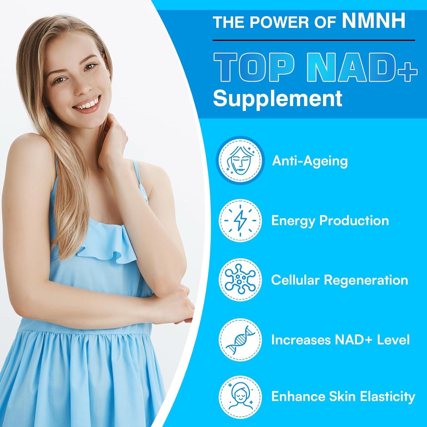Kaumipor NMNH 500MG NAD Supplement - 2 Month Supply for Anti Aging, Energy, Immunity, Focus - 540 Capsules