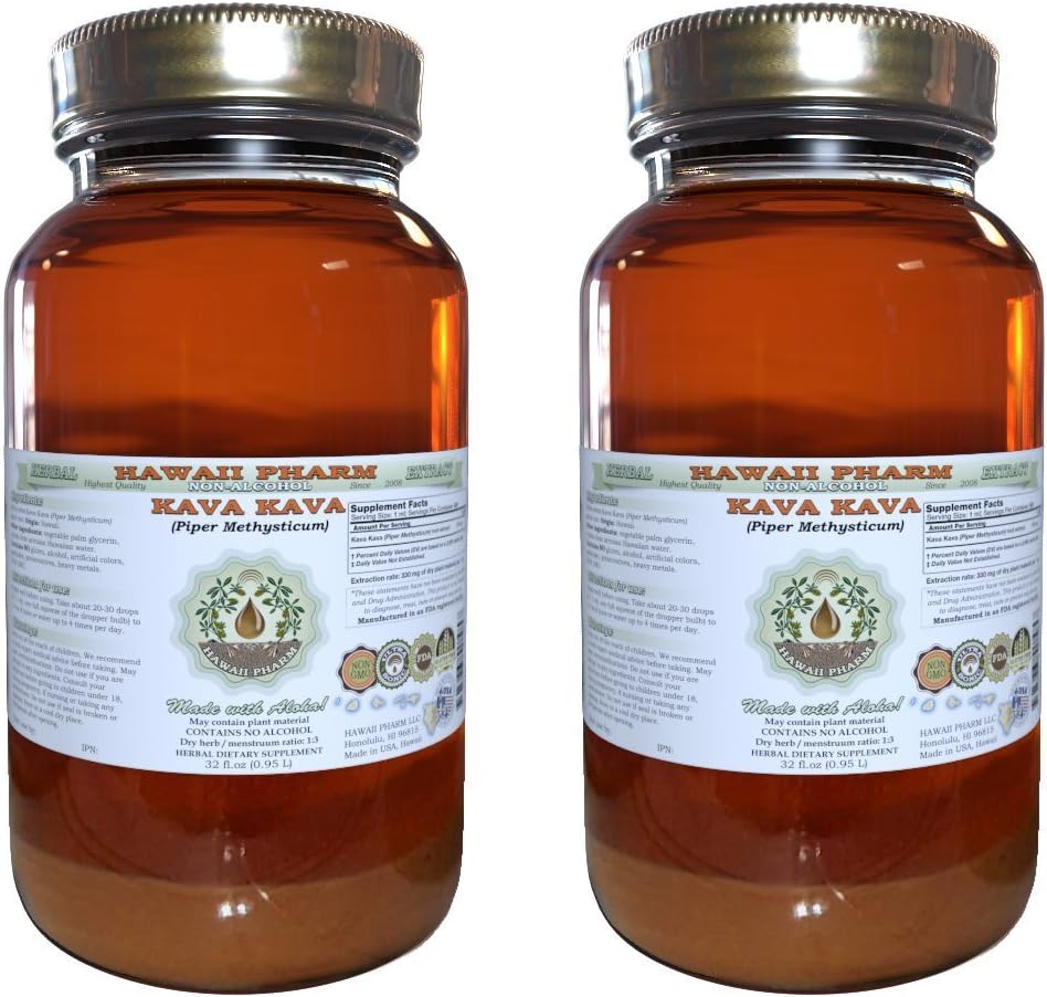 Kava Kava Alcohol-Free Liquid Extract - 64 oz Natural Herbal Supplement from Hawaii Pharm