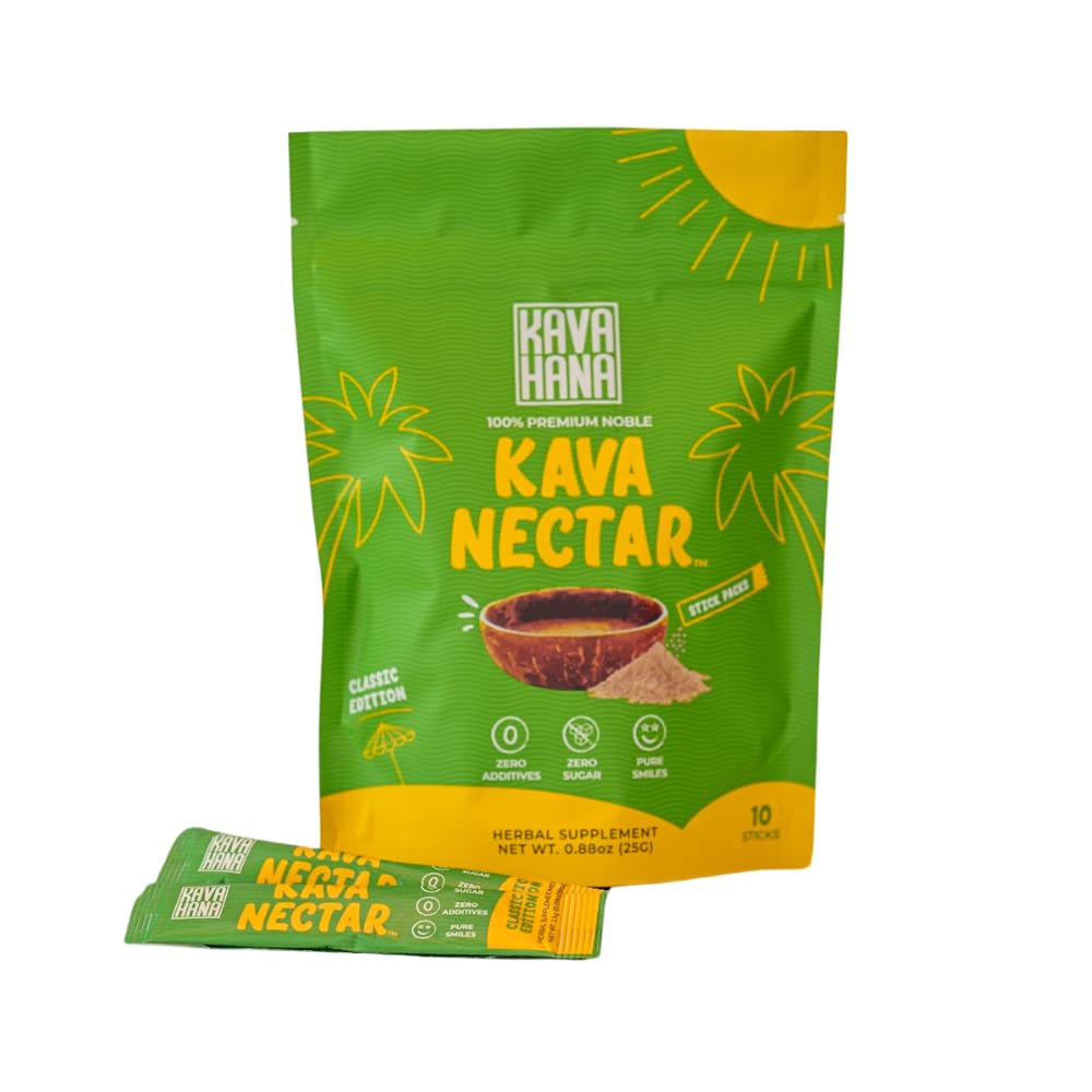 Kavahana Kava Nectar Stick Packs - Ceremonial Grade Kava Powder for Social Uplift and Stress Relief