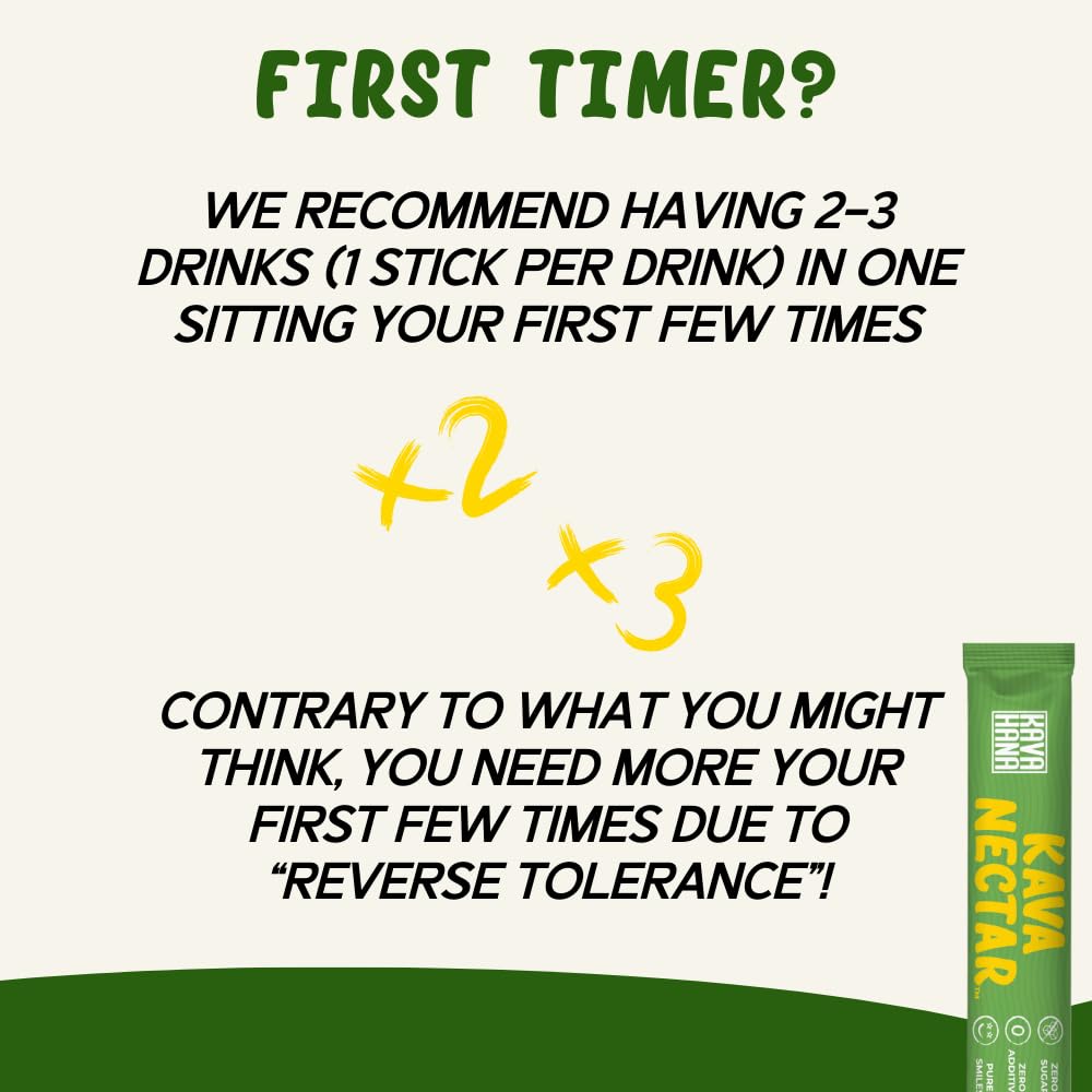 Kavahana Kava Nectar Stick Packs - Ceremonial Grade Kava Powder for Social Uplift and Stress Relief