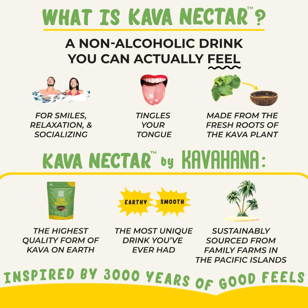 Kavahana Kava Nectar Stick Packs - Ceremonial Grade Kava Powder for Social Uplift and Stress Relief