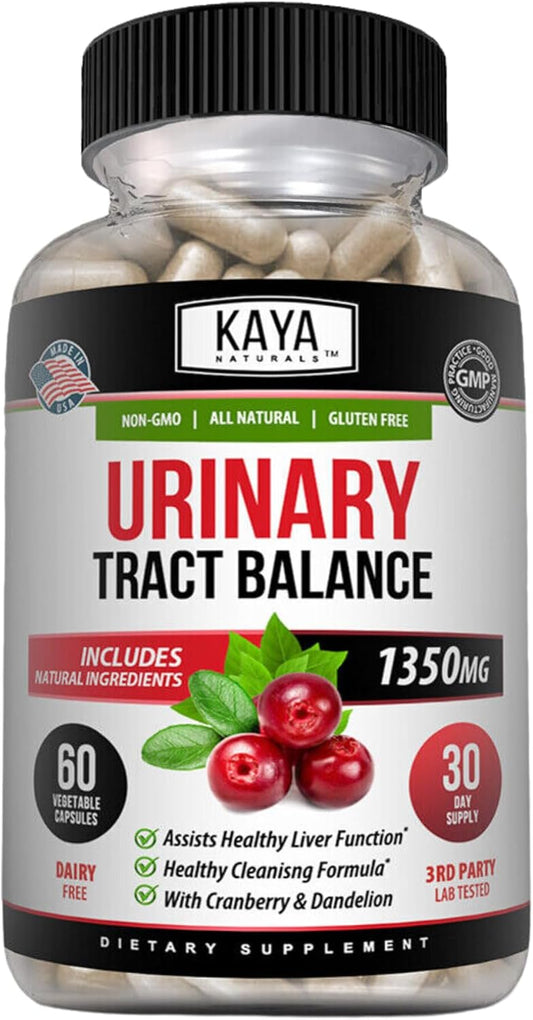 Kaya Naturals D-Mannose Capsules - Urinary Tract Cleanse with Cranberry, Hibiscus, & Dandelion Root - Bladder Health Supplement - 60 Veggie Caps