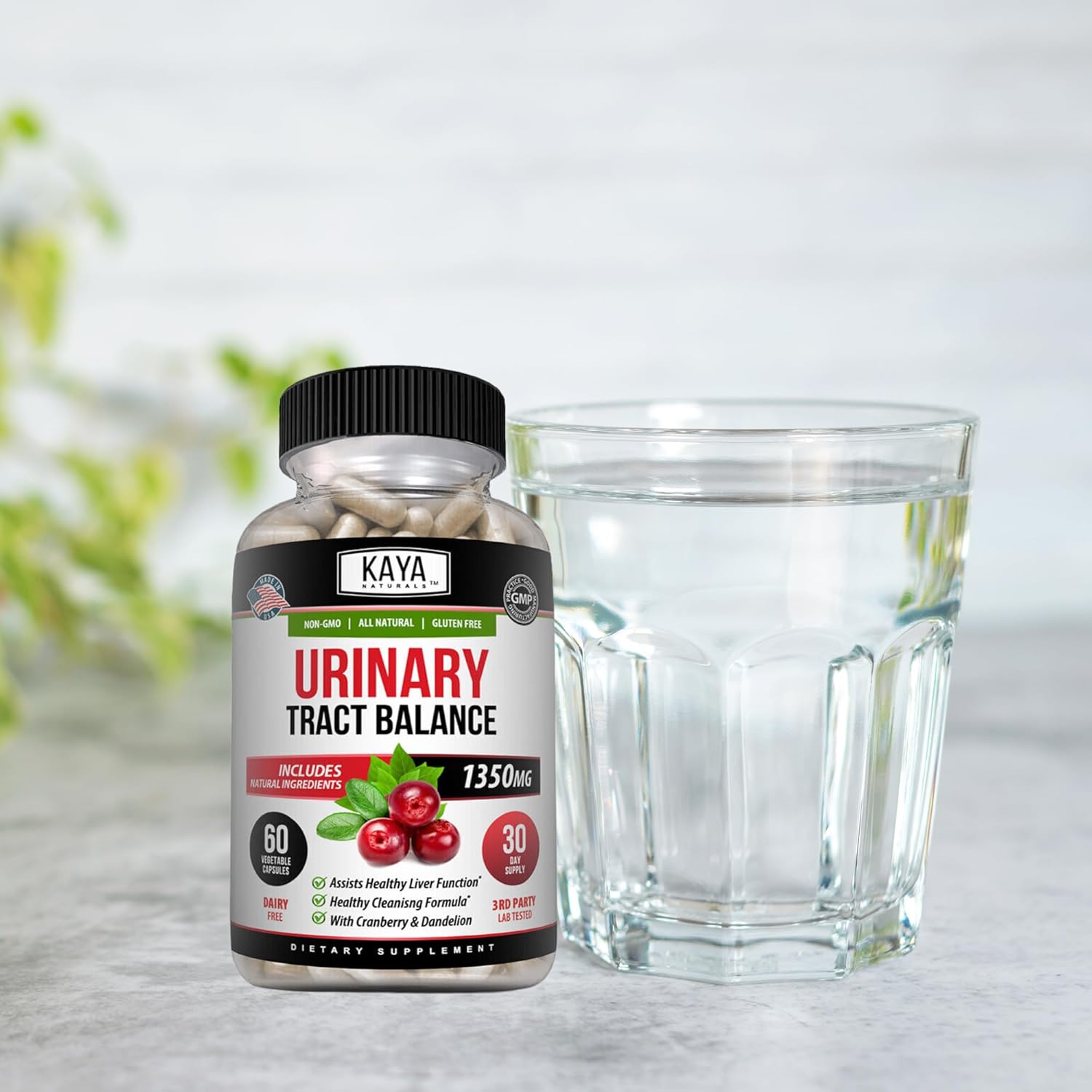 Kaya Naturals D-Mannose Capsules - Urinary Tract Cleanse with Cranberry, Hibiscus, & Dandelion Root - Bladder Health Supplement - 60 Veggie Caps