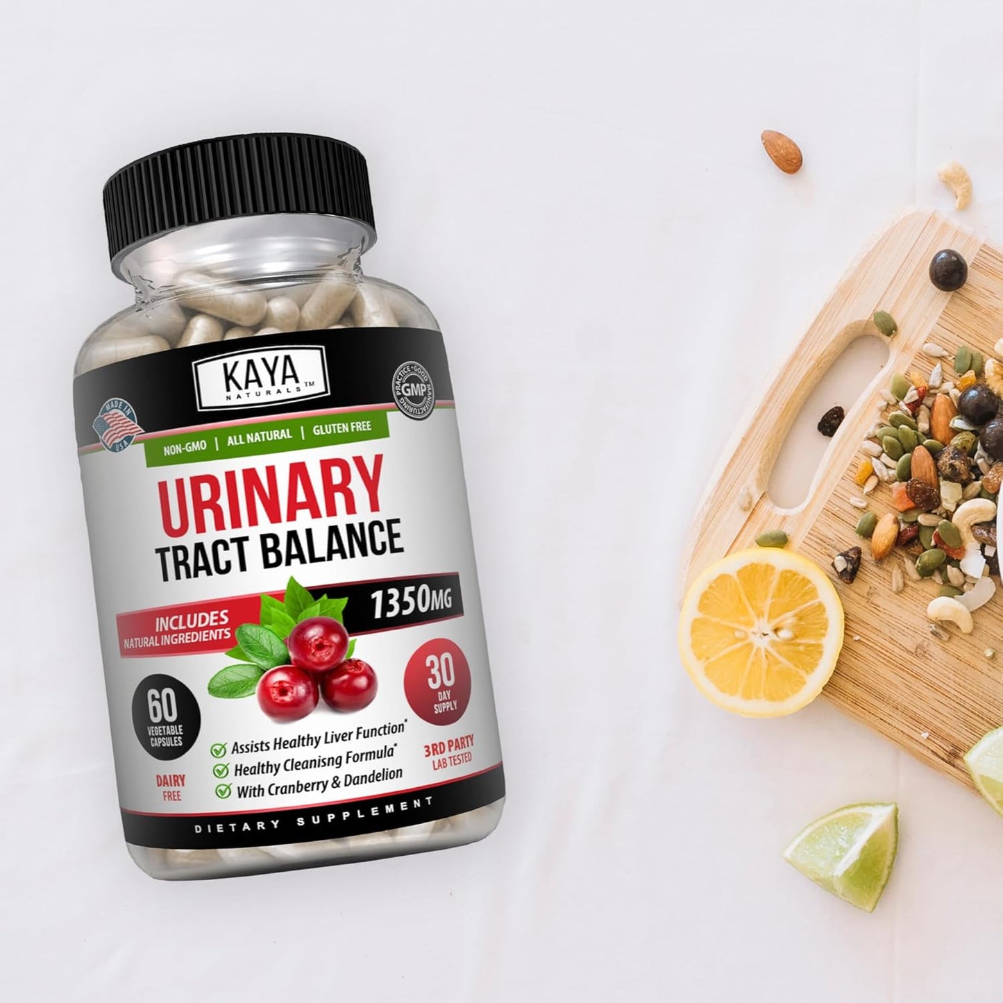 Kaya Naturals D-Mannose Capsules - Urinary Tract Cleanse with Cranberry, Hibiscus, & Dandelion Root - Bladder Health Supplement - 60 Veggie Caps
