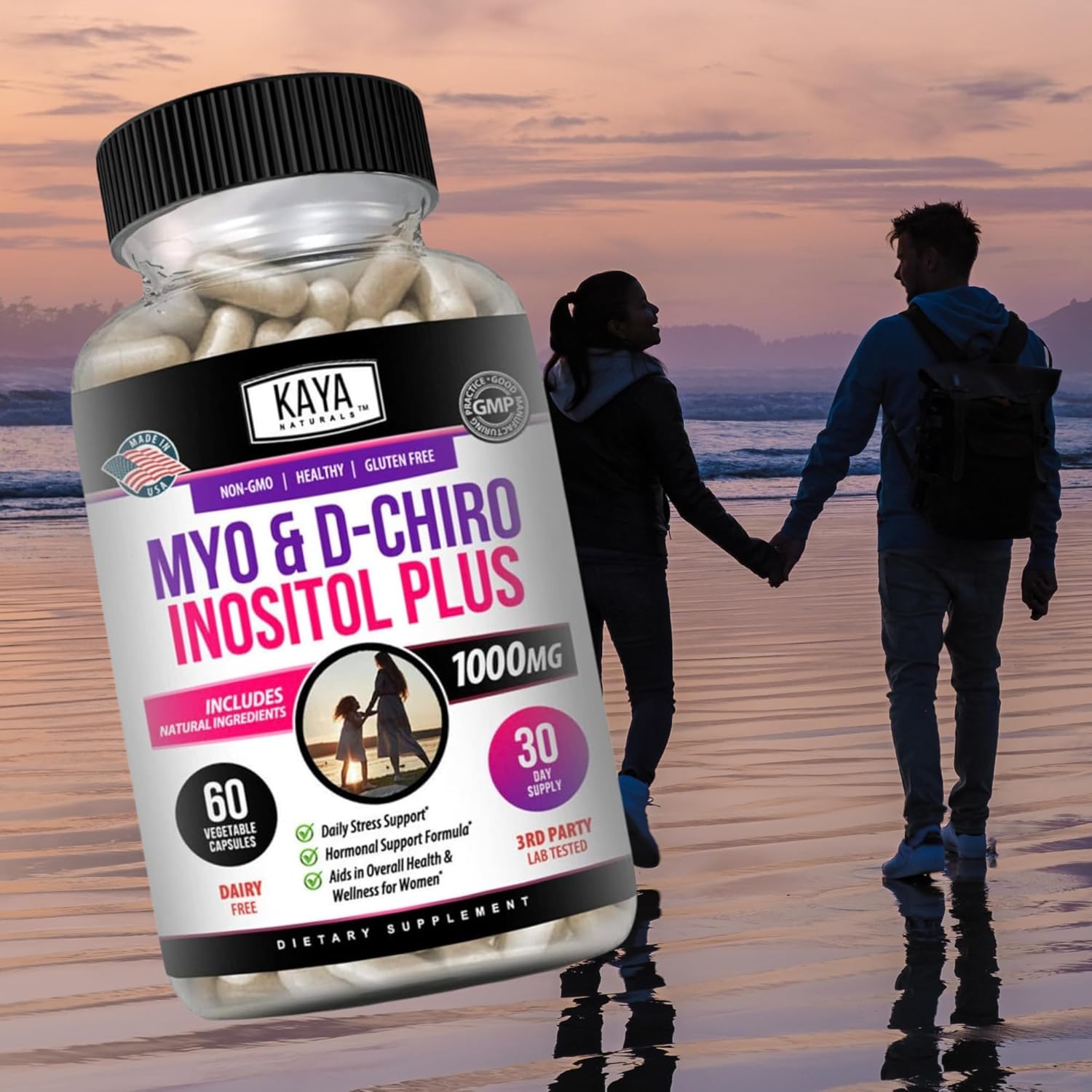 Kaya Naturals Myo & D-Chiro Inositol Plus Women's Vitamin B8 Supplement - 60 Capsules - BoostGo Australia