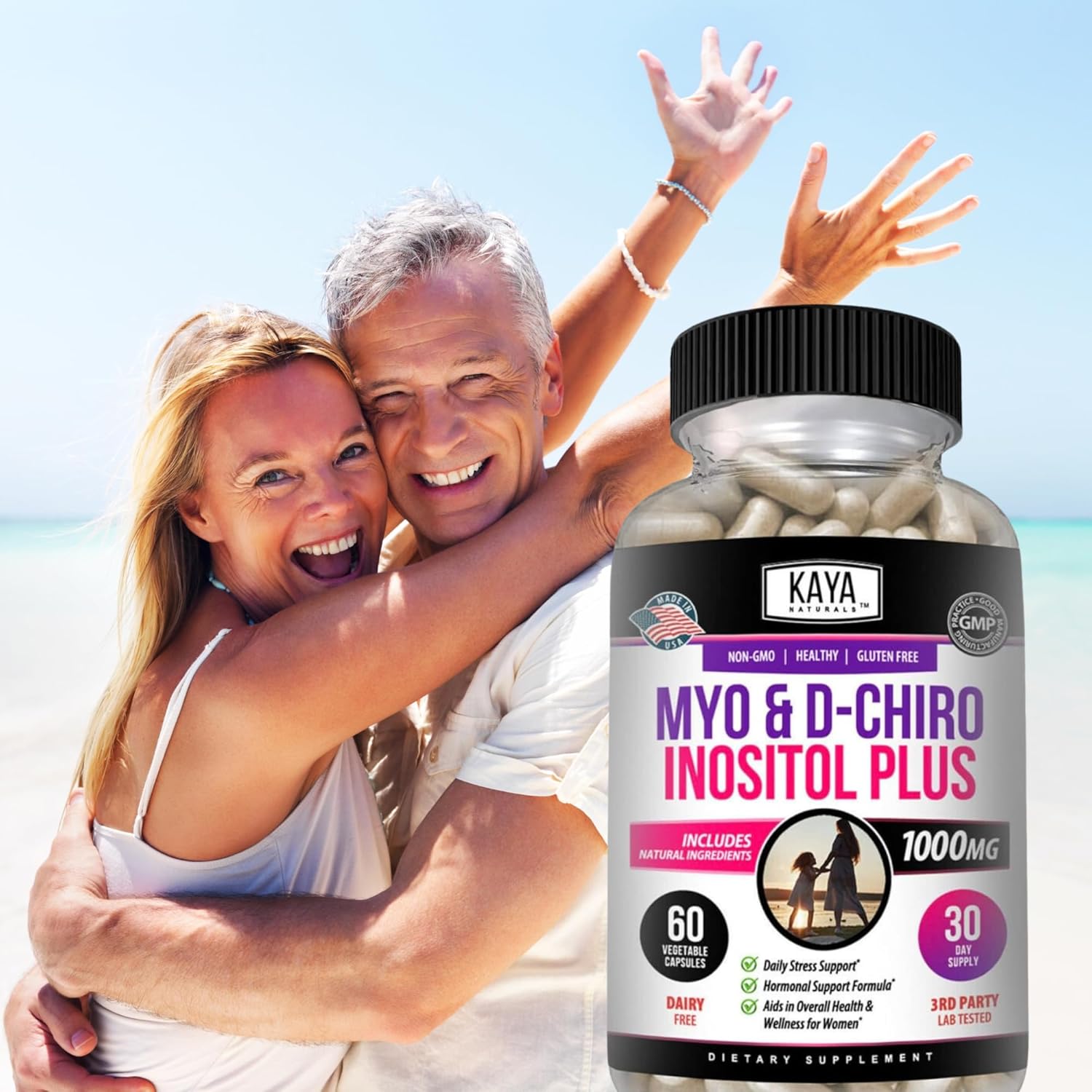 Kaya Naturals Myo & D-Chiro Inositol Plus Women's Vitamin B8 Supplement - 60 Capsules - BoostGo Australia