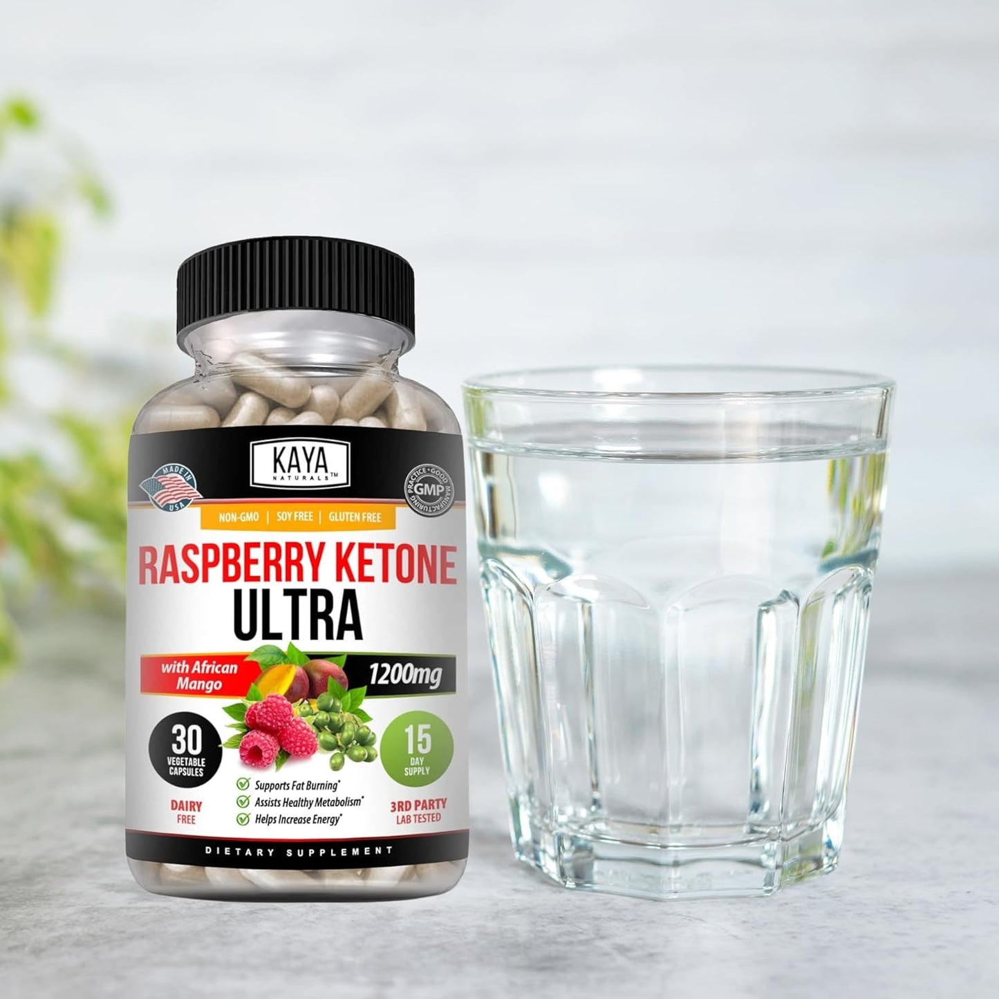 Kaya Naturals Raspberry Ketone Keto Diet Pills - Slimming Formula Supplement for Appetite Control and Metabolism Boost - 30 Count