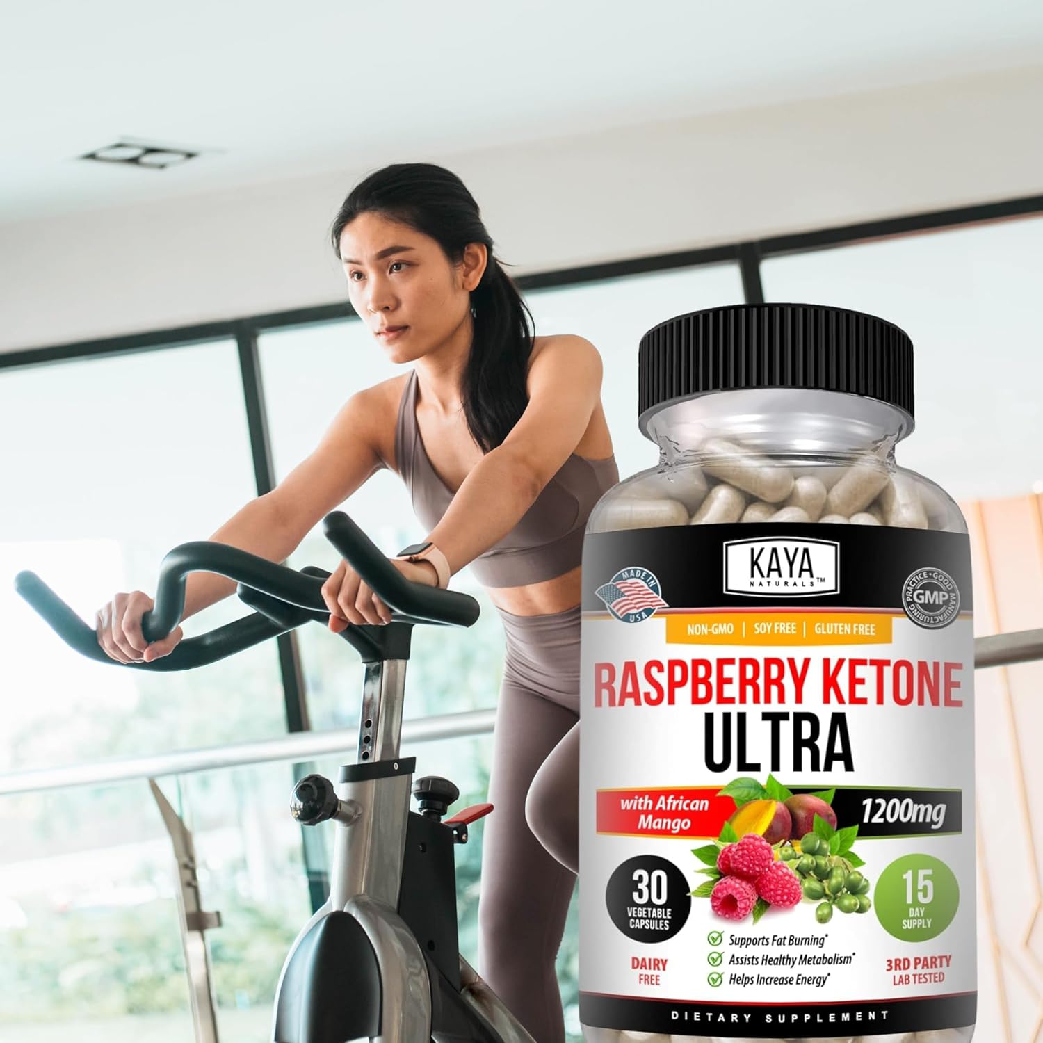 Kaya Naturals Raspberry Ketone Keto Diet Pills - Slimming Formula Supplement for Appetite Control and Metabolism Boost - 30 Count