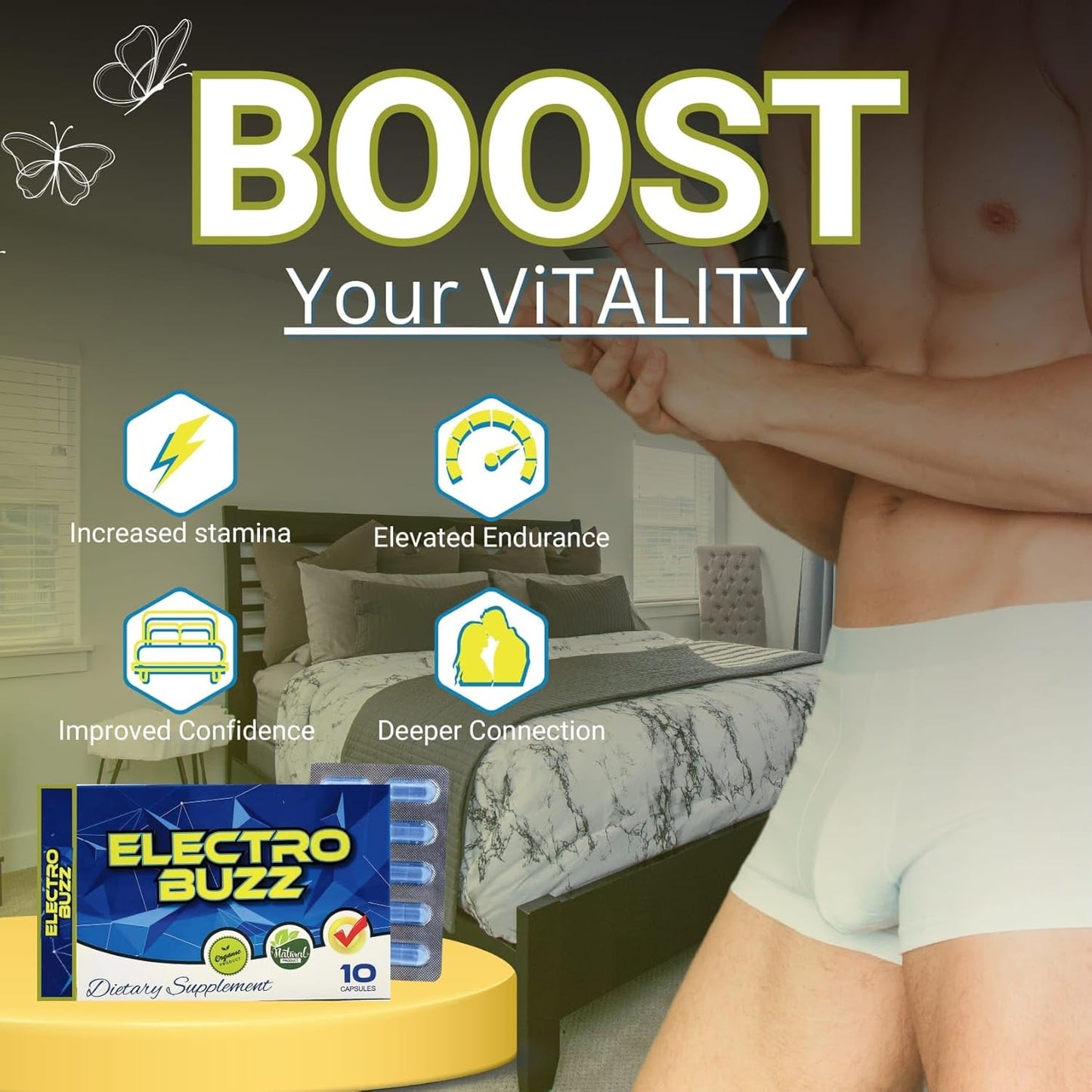 KEEREE Electro Buzz: Endurance and Energy Support with Extra Strength - Unflavored 10 Pack