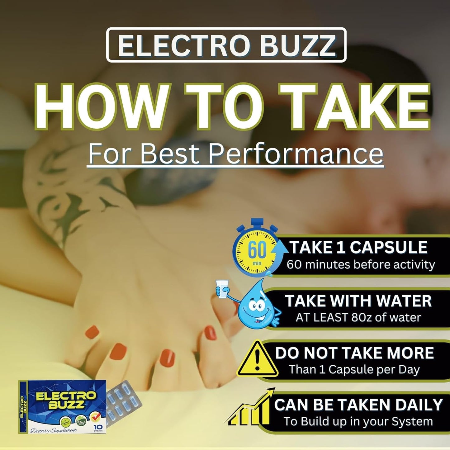KEEREE Electro Buzz: Endurance and Energy Support with Extra Strength - Unflavored 10 Pack