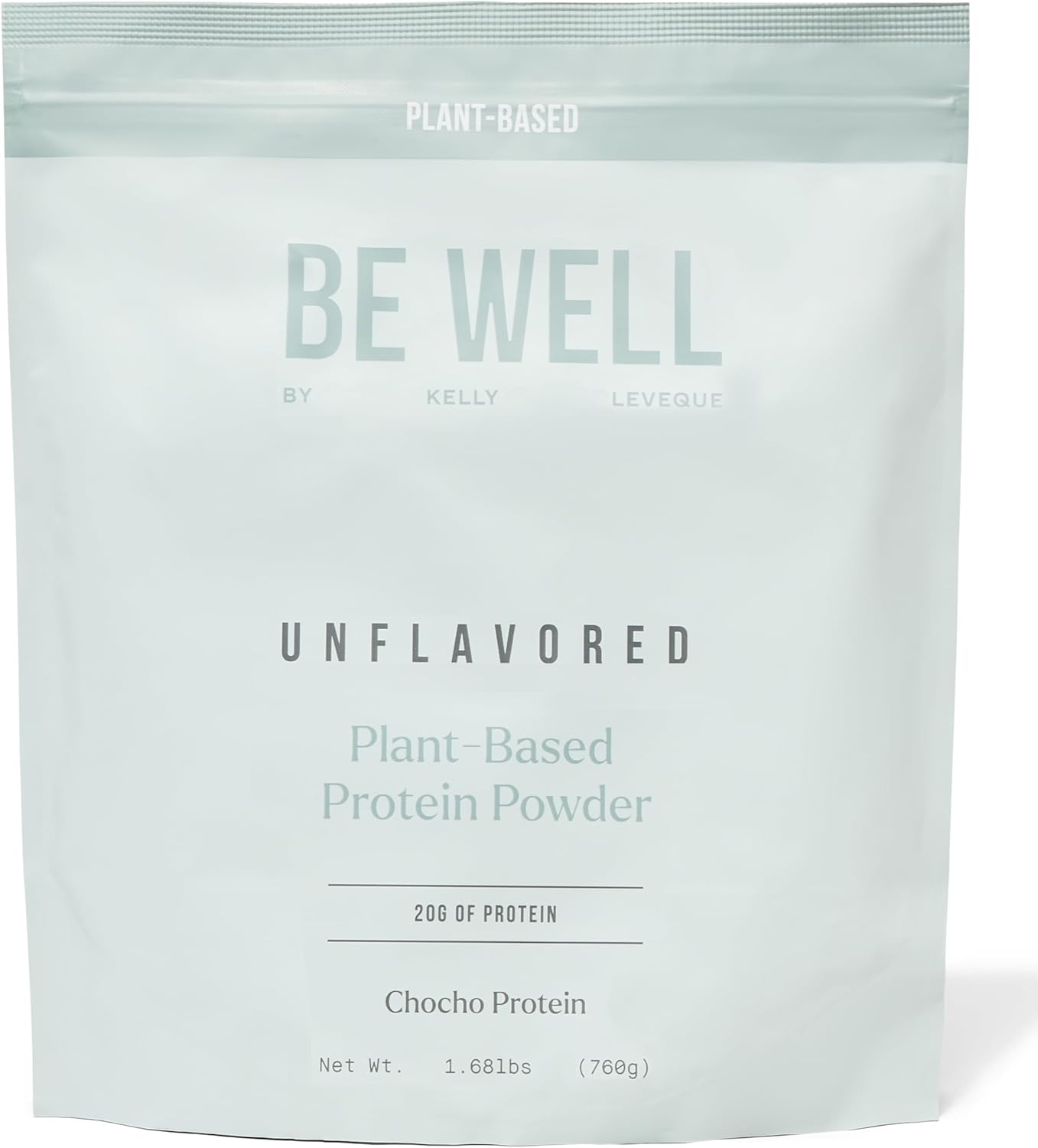 Kelly LeVeque Be Well Unflavored Plant-Based Protein Powder - Vegan, 20G Protein, 8G Fiber, 1 Ingredient, 20 Servings, No Soy, No Dairy, Stevia-Free, 1.68lb