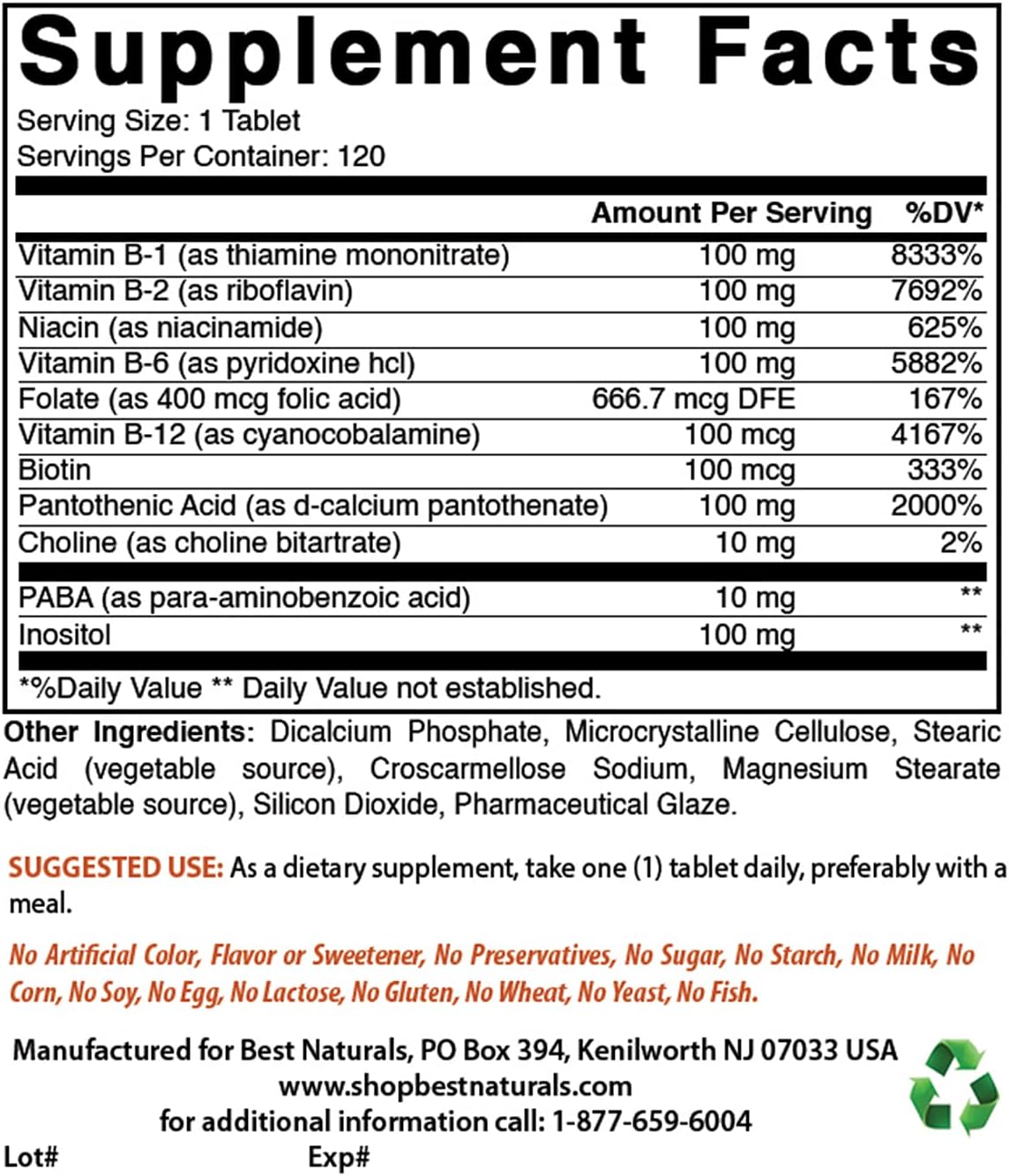 Kelp Supplement 150 Mcg with B-100 Complex for Optimal Health & Wellness