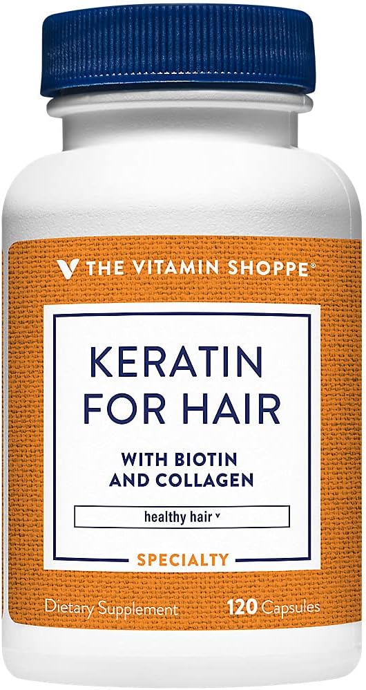 Keratin for Hair with Biotin & Collagen Capsules - Promotes Strong & Healthy Hair Growth, Enhances Hair Luster - 120 Count