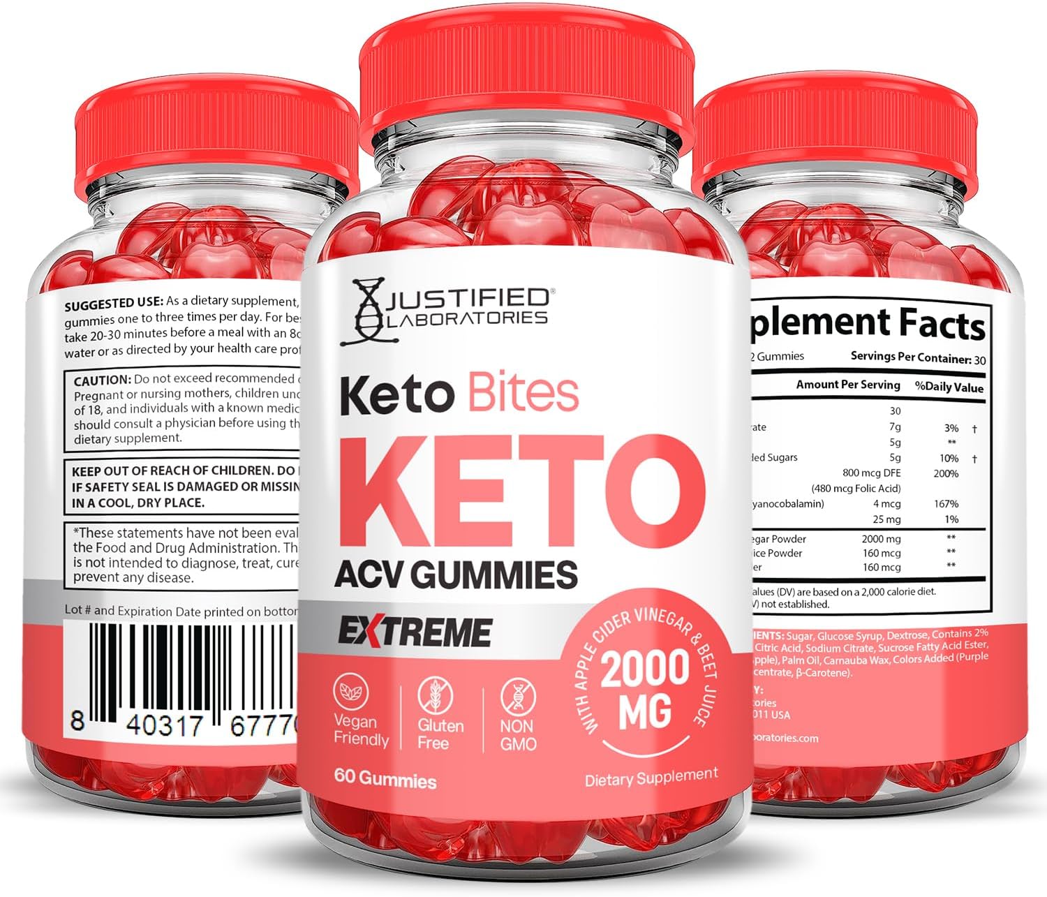 Keto ACV Gummies 2 Pack 2000MG Extreme Keto Bites with Pomegranate Beet Juice Powder B12 - Vegan & Non-GMO 120 Gummies