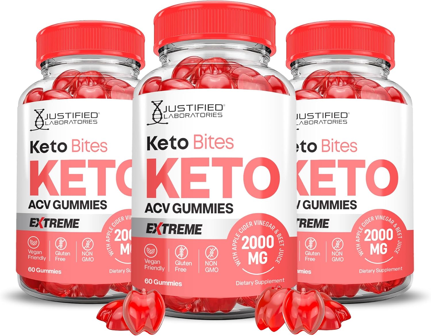 Keto ACV Gummies (3 Pack) 2000MG Extreme Strength with Pomegranate Beet Juice Powder - Non GMO Vegan Formula - 180 Gummies
