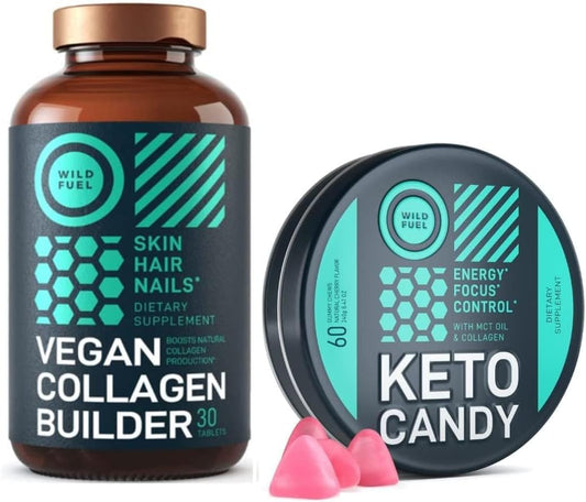 Keto Candy Bundle with MCT Oil and Vegan Collagen Builder - WILD FUEL