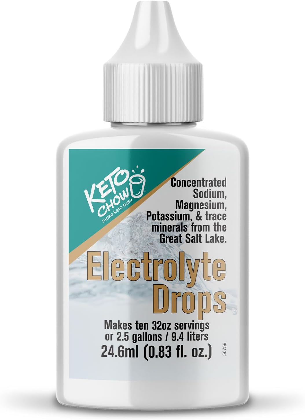 Keto Chow Electrolyte Hydration Drops for Keto Diets & Fasting - Immune Support - Gluten & Sugar Free - Paleo Friendly - Sodium, Magnesium, Potassium & Trace Minerals - Unflavored - 0.83 fl oz