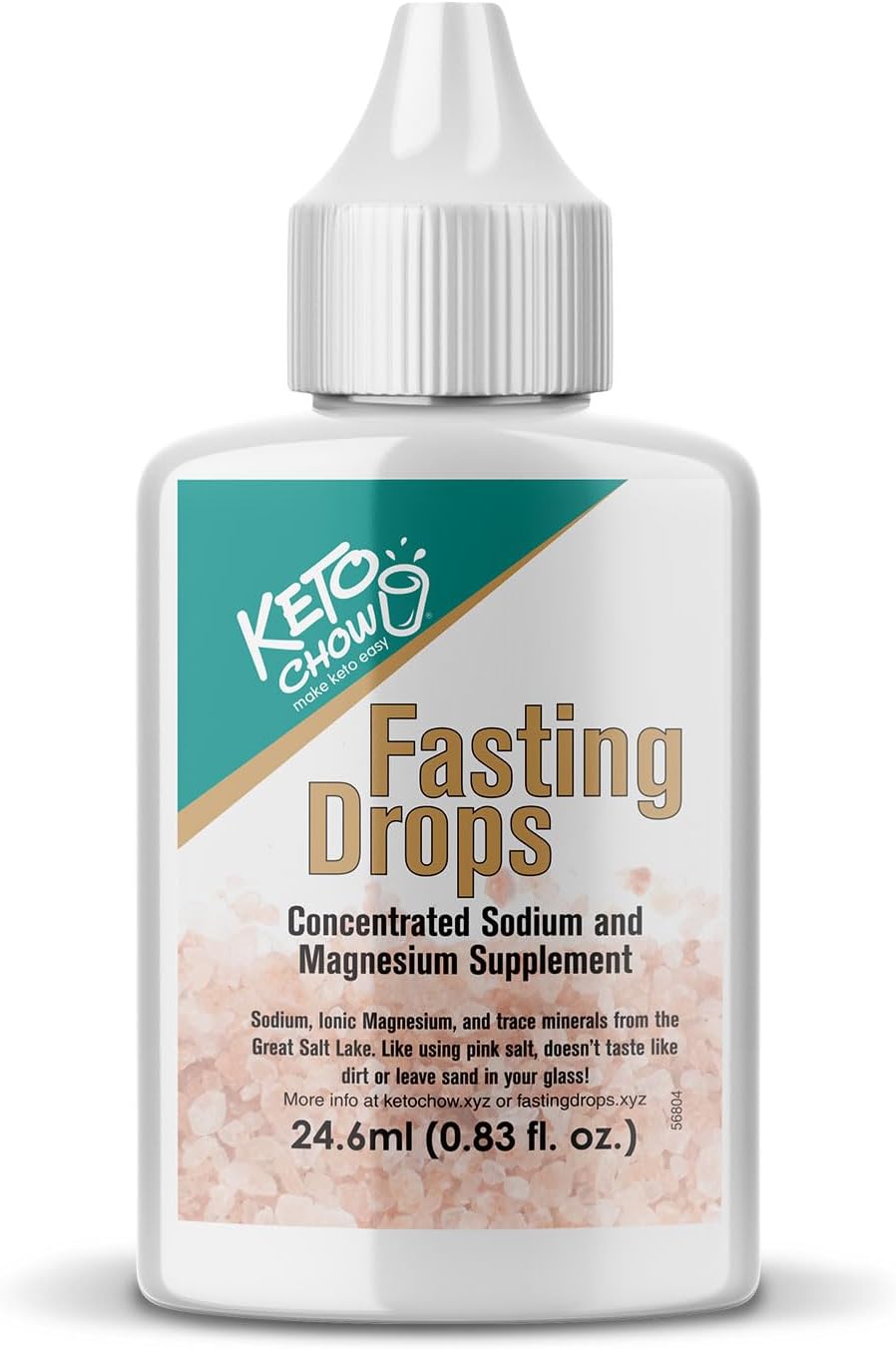Keto Chow Fasting Drops | Sodium & Magnesium Supplement | Intermittent Fasting Minerals | Electrolyte Replenisher | On-The-Go Flask