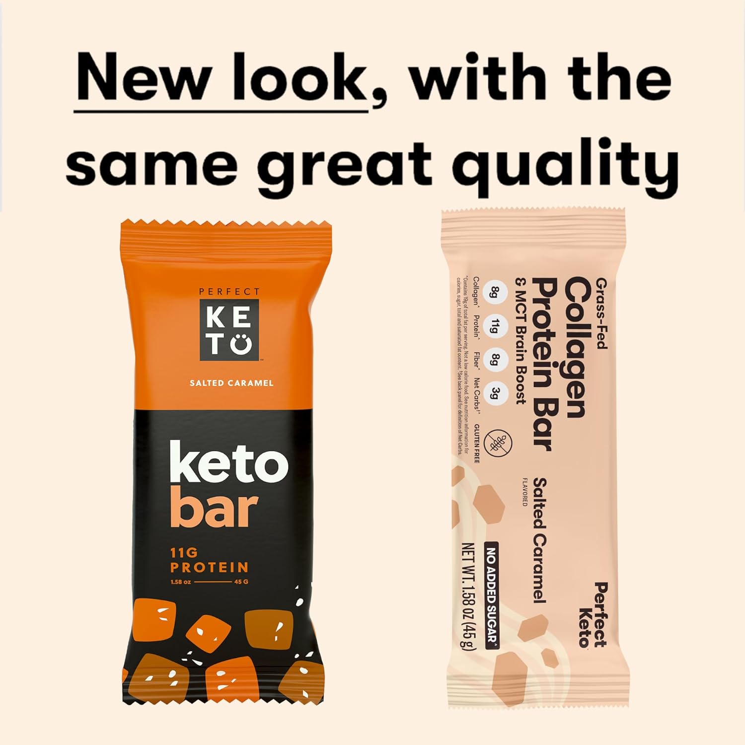 Keto Collagen Protein Bars with Grass Fed Collagen, MCT Oil, High Protein, Low Carb, No Sugar Added, Gluten Free - Salted Caramel Flavor, 12 Bars - BoostGo Australia