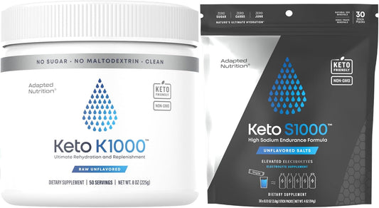 Keto Electrolyte Bundle: Hi-Lyte K1000 Powder + Keto S1000 Packets for Hydration & Energy Boost