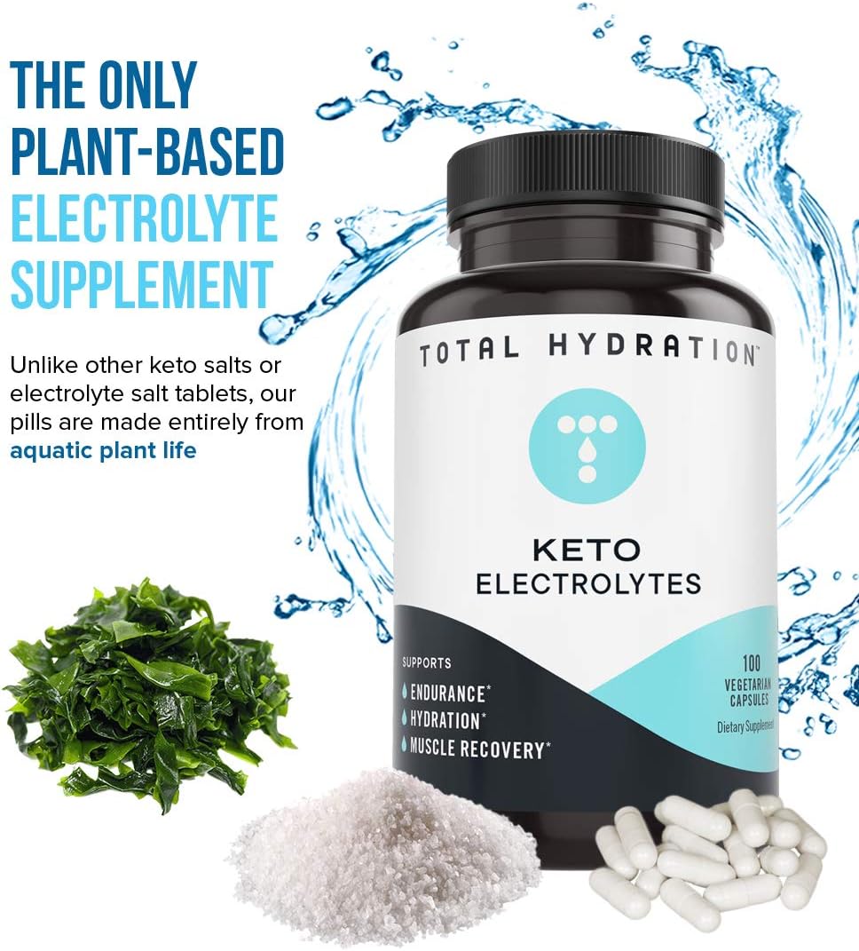 Keto Electrolyte Pills with Magnesium, Calcium, Sodium, Potassium - Total Hydration & Endurance Supplement (100ct)