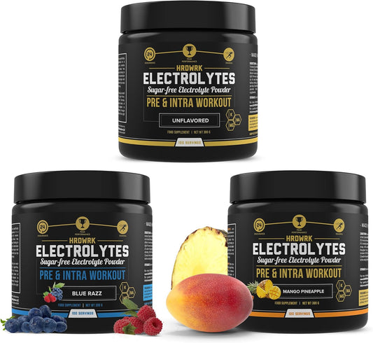 Keto Electrolytes Powder Set - MMA Nutrition HRDWRK - 100 Servings, Sugar Free Hydration Supplement to Enhance Endurance & Reduce Fatigue