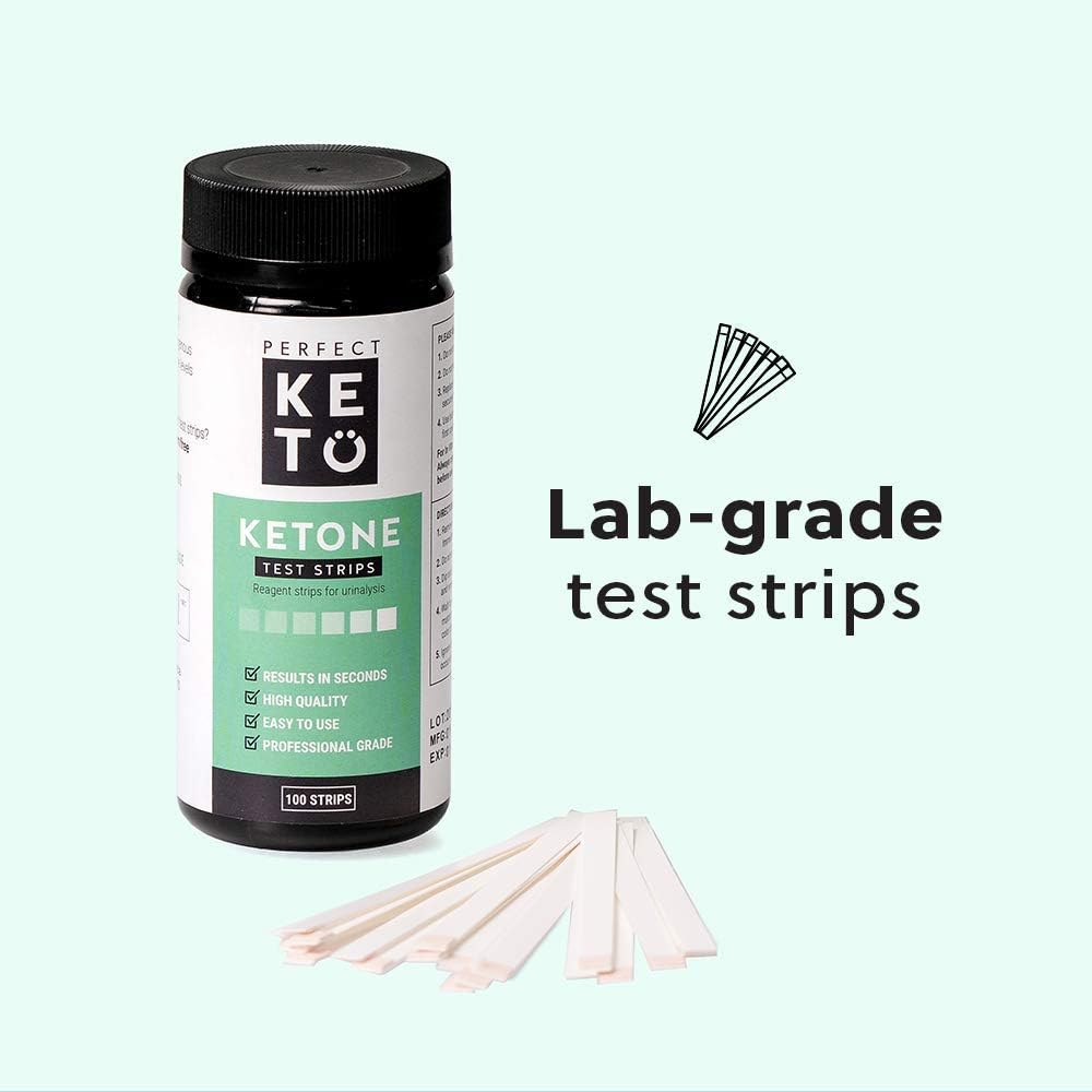 Keto Exogenous Ketones Base BHB Supplement + Keto Strips Bundle for Weight Management & Energy - 60 Capsules & 100 Strips included