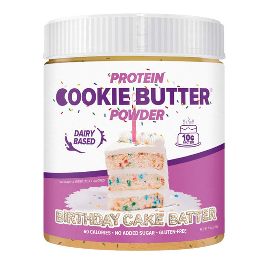 Keto-Friendly Birthday Cake Batter Whey Protein Cookie Butter Powder - Gluten-Free, Low Carb, No Added Sugars | Easy to Mix, Bake, and Spread | 7.9oz