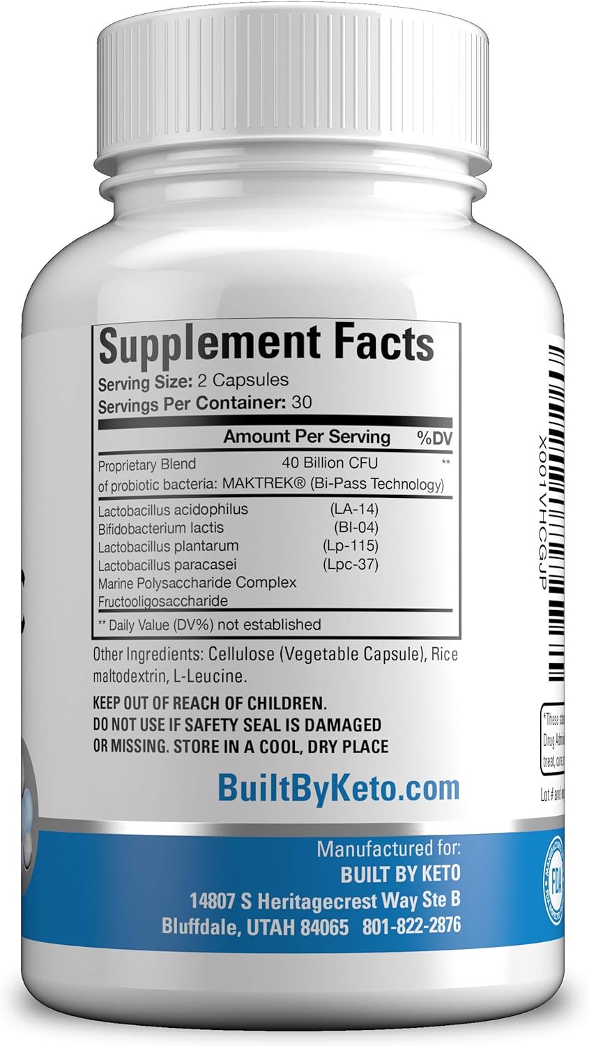 Keto Probiotics with Prebiotic - Supports Digestive Health - 60 Capsules for Men & Women on Ketogenic Diet