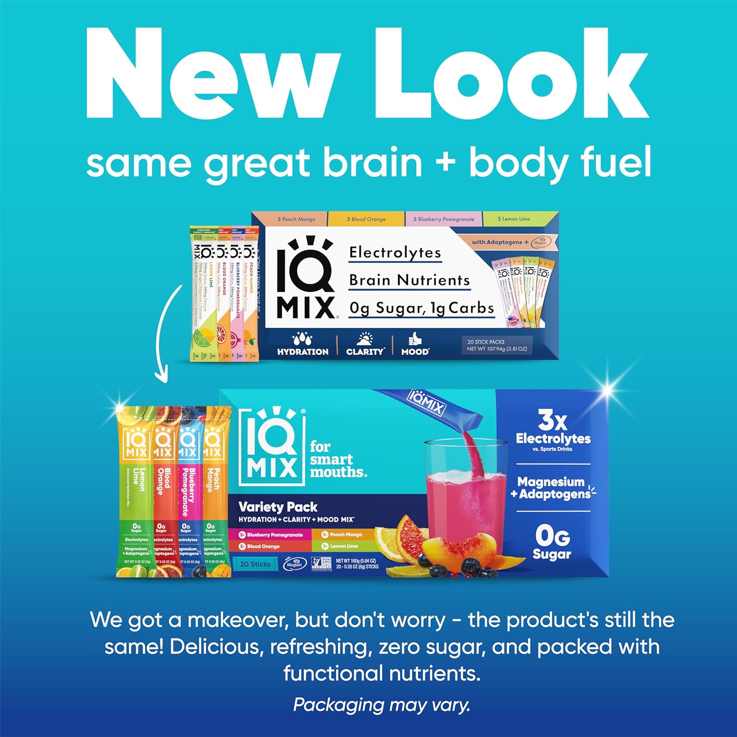 Keto Variety Pack: IQBAR Brain & Body Protein Bars + IQMIX Electrolyte Packets with Lions Mane - Low Carb, Vegan & Sugar Free