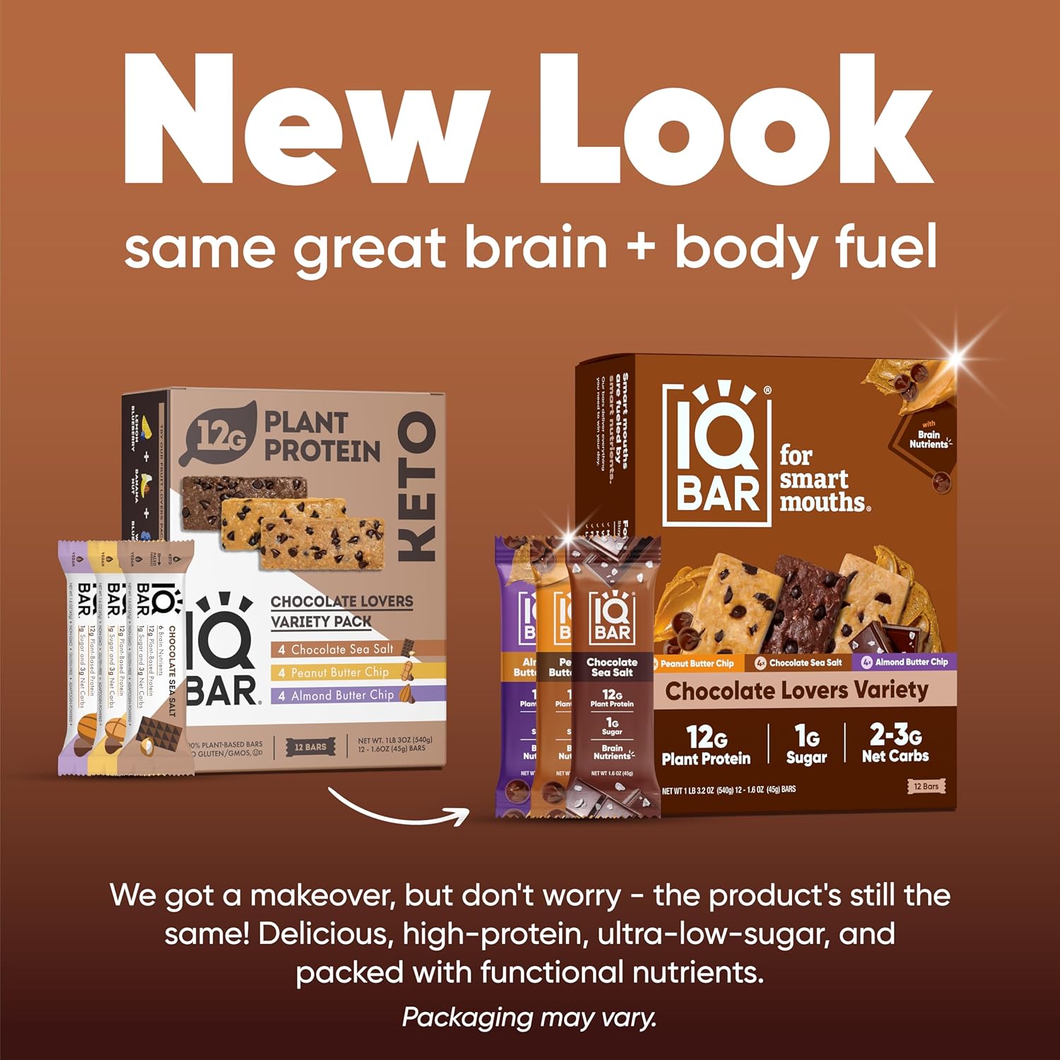 Keto Variety Pack: IQBAR Brain & Body Protein Bars + IQMIX Electrolyte Packets with Lions Mane - Low Carb, Vegan & Sugar Free
