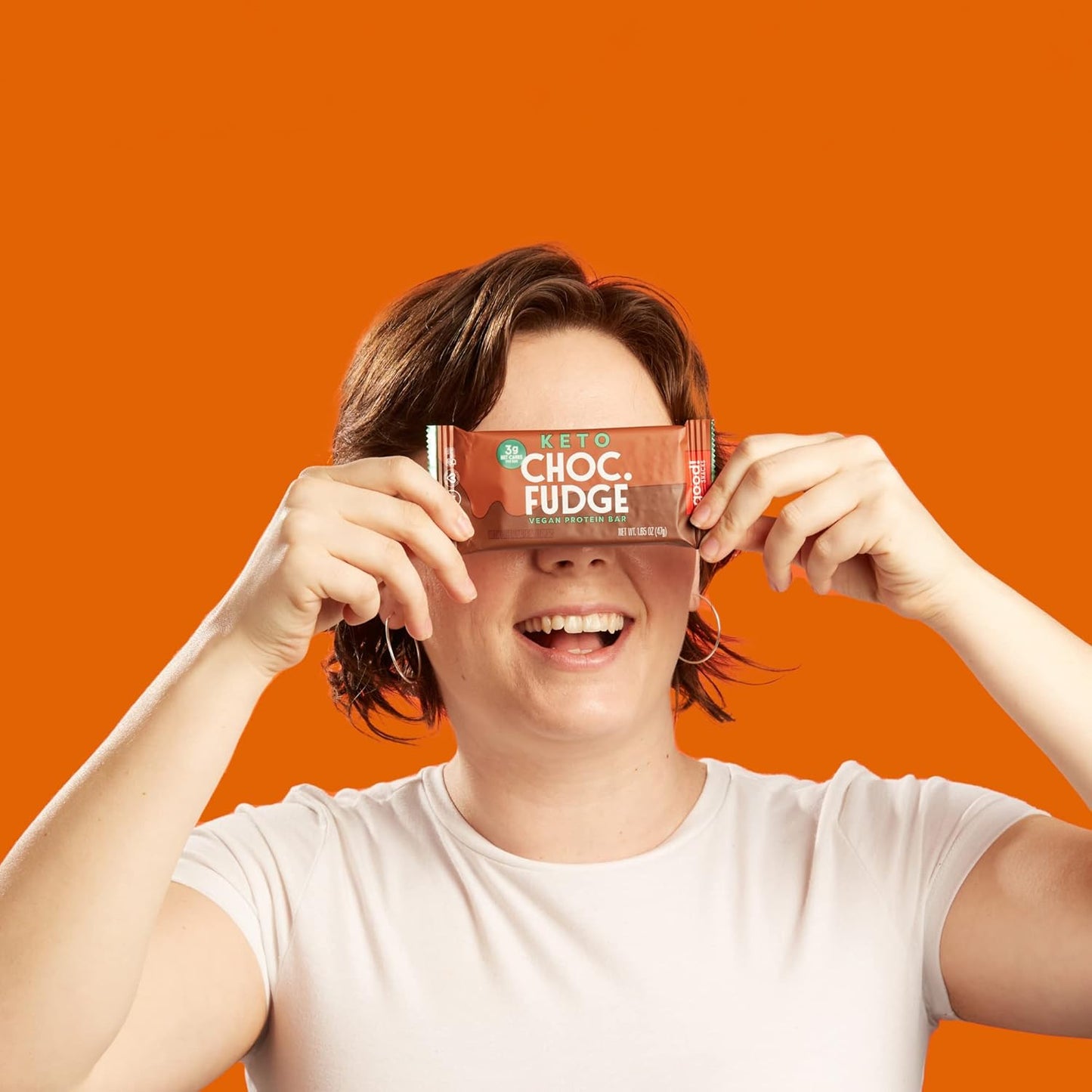 Keto Vegan Protein Bars, Chocolate Fudge Flavor, Gluten-Free and Low Carb Snack Bars - 11g Protein, 3g Net Carbs, 12 Bars