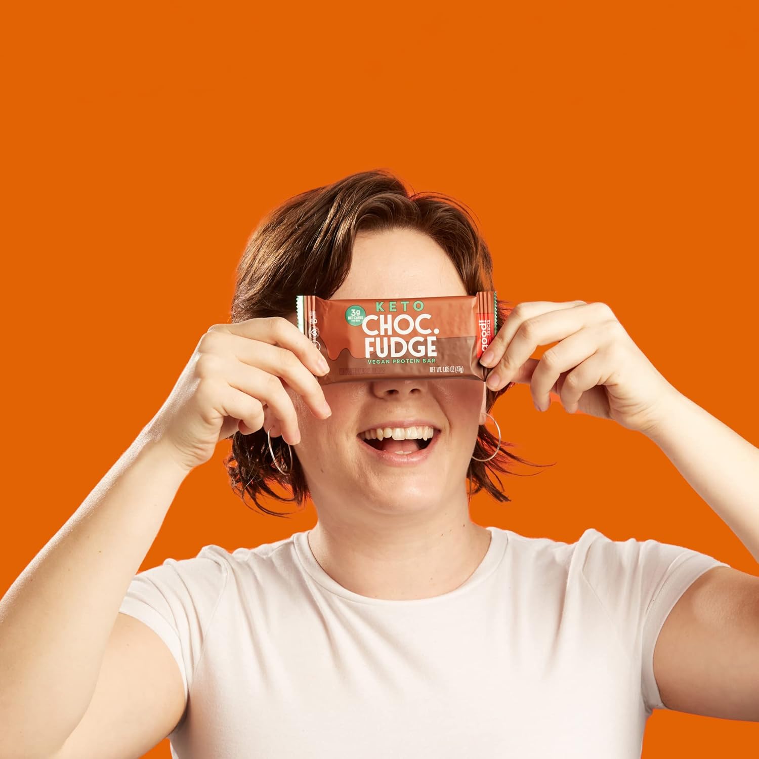 Keto Vegan Protein Bars, Chocolate Fudge Flavor, Gluten-Free and Low Carb Snack Bars - 11g Protein, 3g Net Carbs, 12 Bars