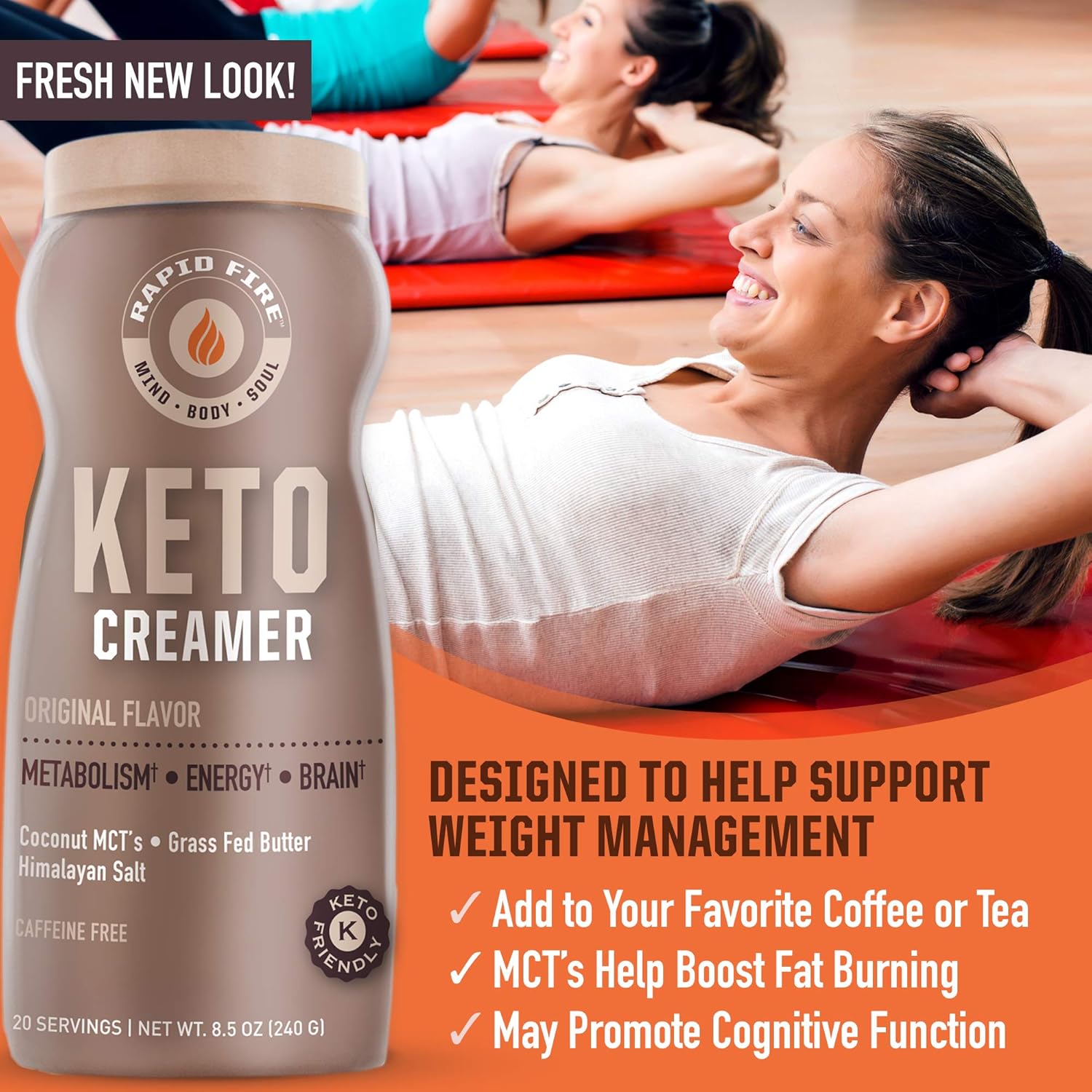 Ketogenic Coffee Mix Caramel Macchiato with MCT Creamer for Rapid Weight Loss and Metabolism Support - Available in 7.93 and 8.5 Ounces