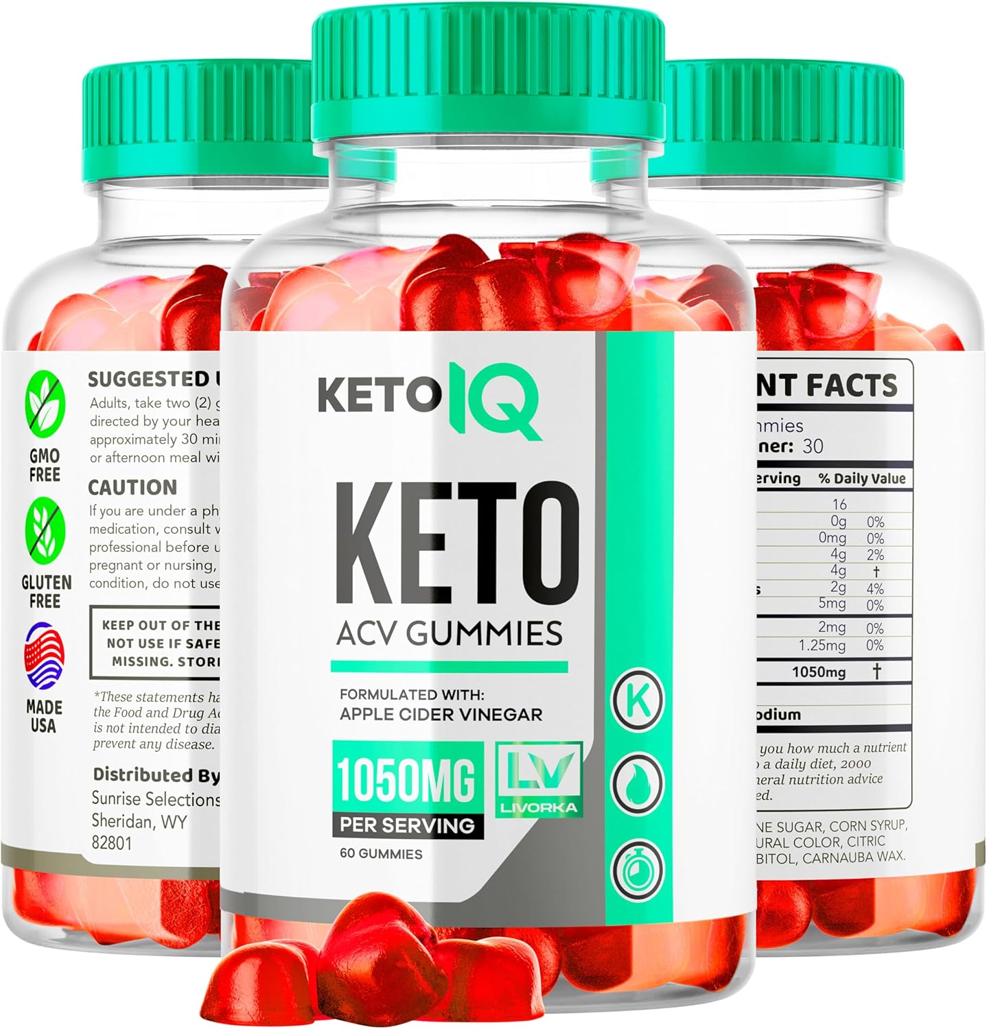 KetoIQ ACV Gummies - 60 Gummies for 1 Month Supply - Boost IQ & Keto Benefits