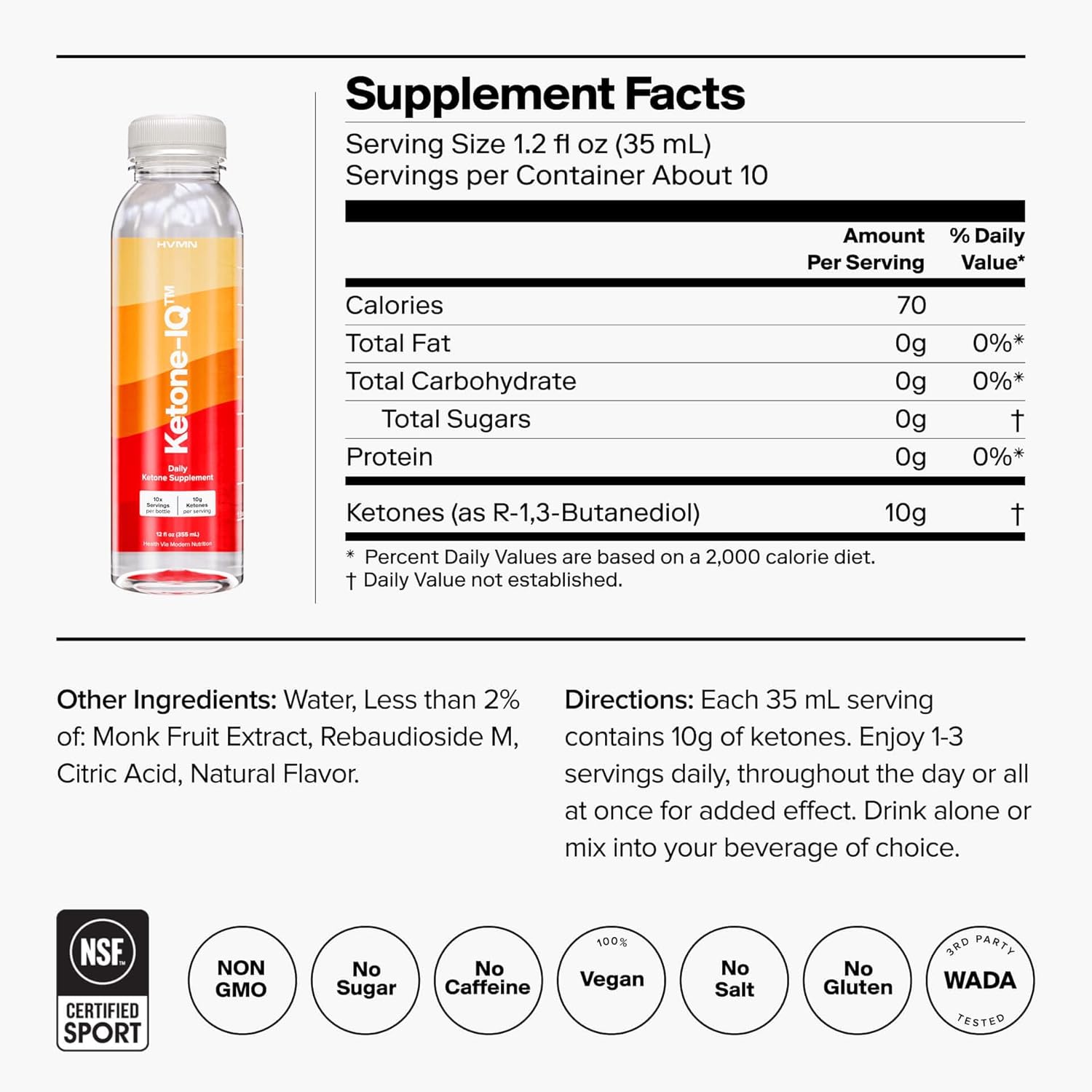 Ketone-IQ Drinkable Fuel - Zero Sugar, No Caffeine - 30 Servings to Boost Ketone Levels Fast. New & Improved Formula for 1 Month Supply