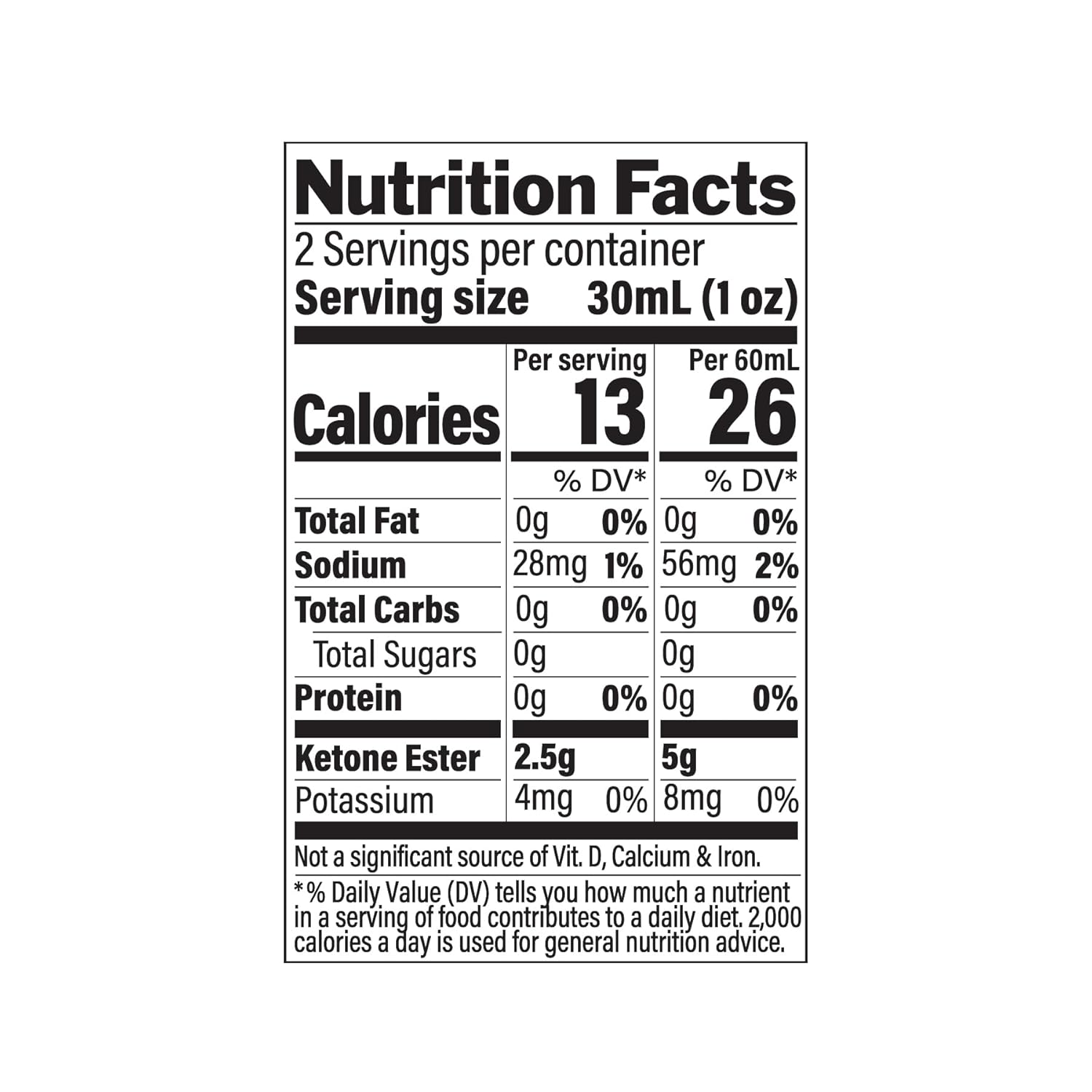 KetoneAid Ketone Ester Shot - Sugar-Free, Caffeine-Free - 2 Servings, 1 Bottle