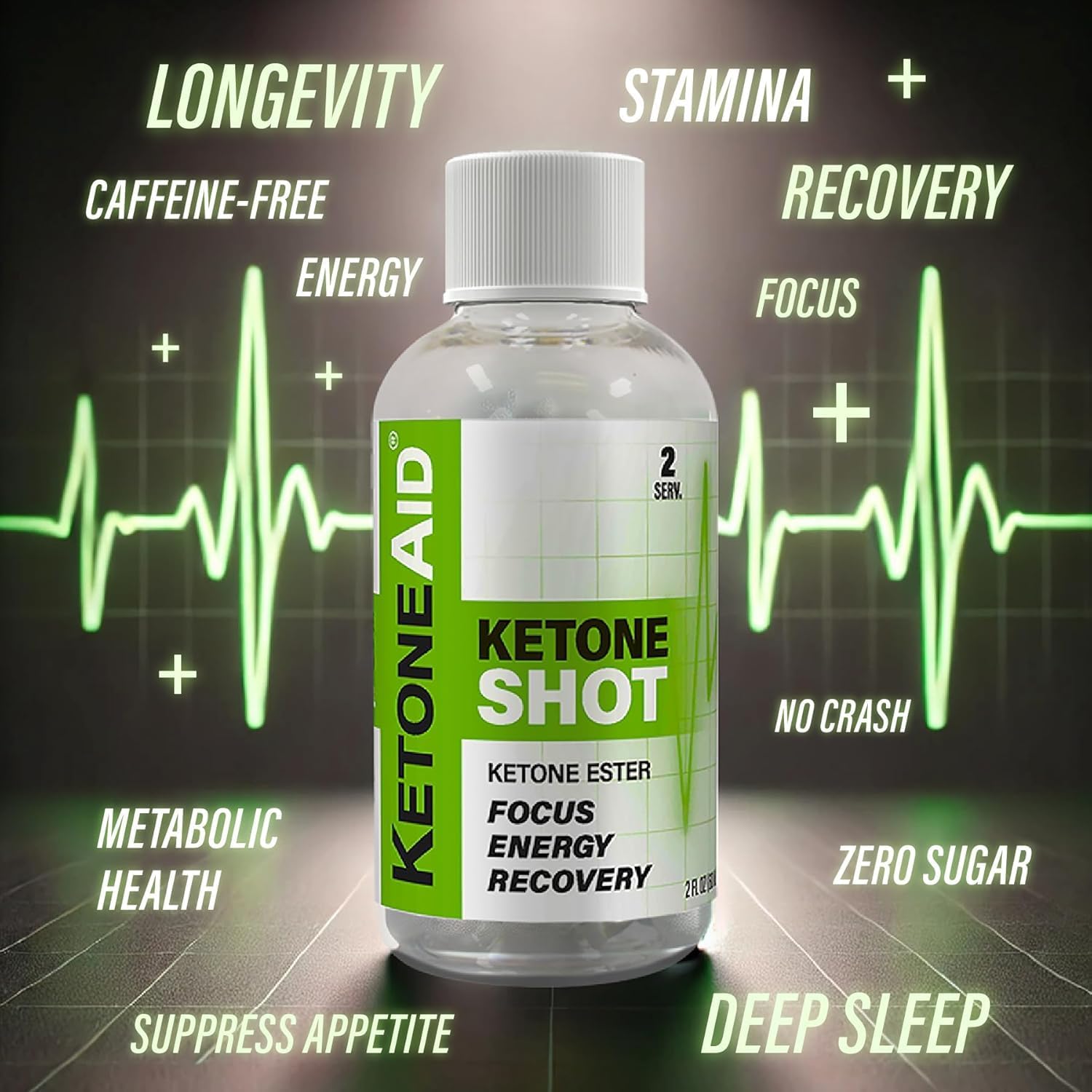 KetoneAid Ketone Shots - Energy Boosting Ketone Ester Supplement - Sugar and Caffeine Free - 24 Count Pack