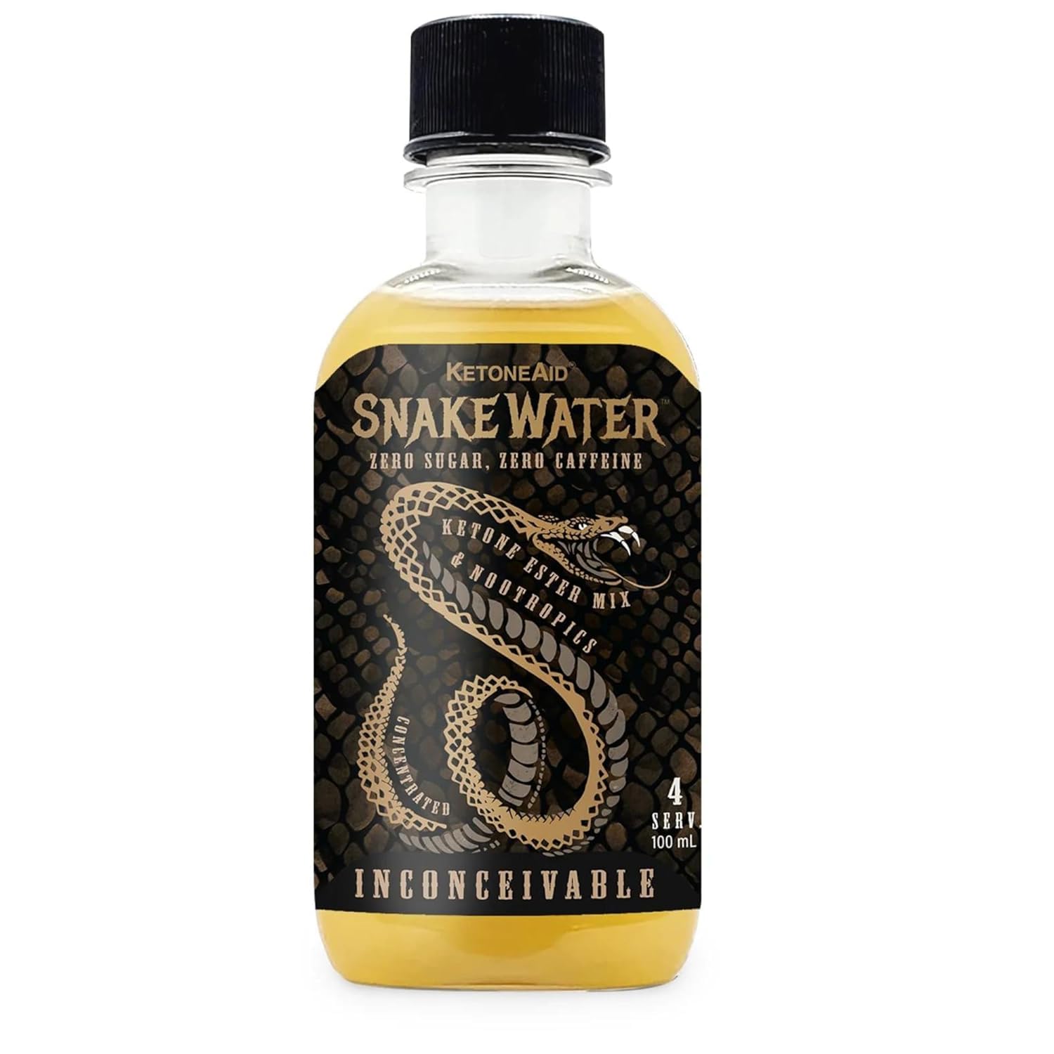 KetoneAid SnakeWater Sports Drink: Ketone Ester with Slow Carbs, Theacrine, & Nootropics - 8 Pack, 32 Servings